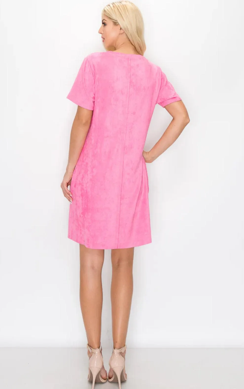 Audrey V-Neck Dress - Bubblegum