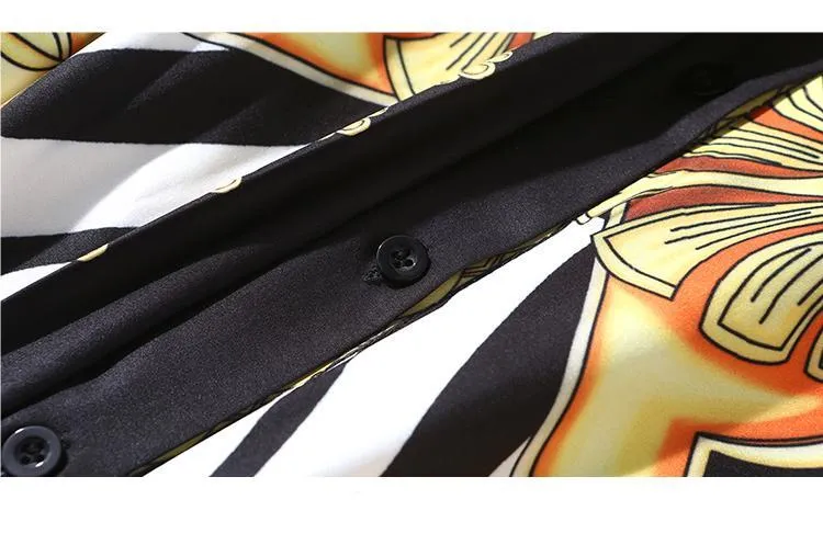 Ava Liam Vintage Luxury Print Lapels Maxi Runway Dresses