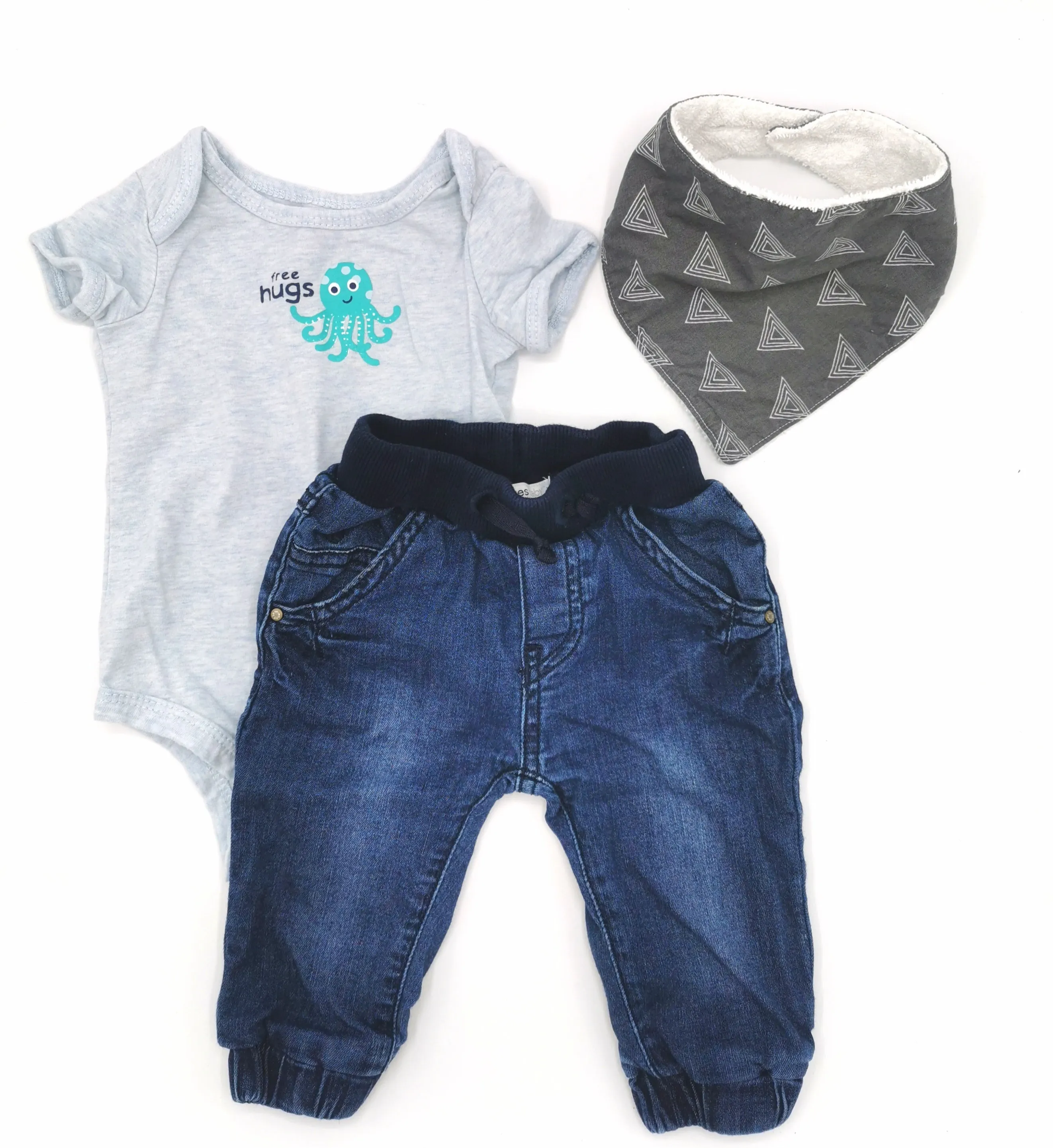 BABY BOY SIZE 3/6 MONTHS - NOPPIES, 3 Piece Mix N Match Outfit VGUC B7