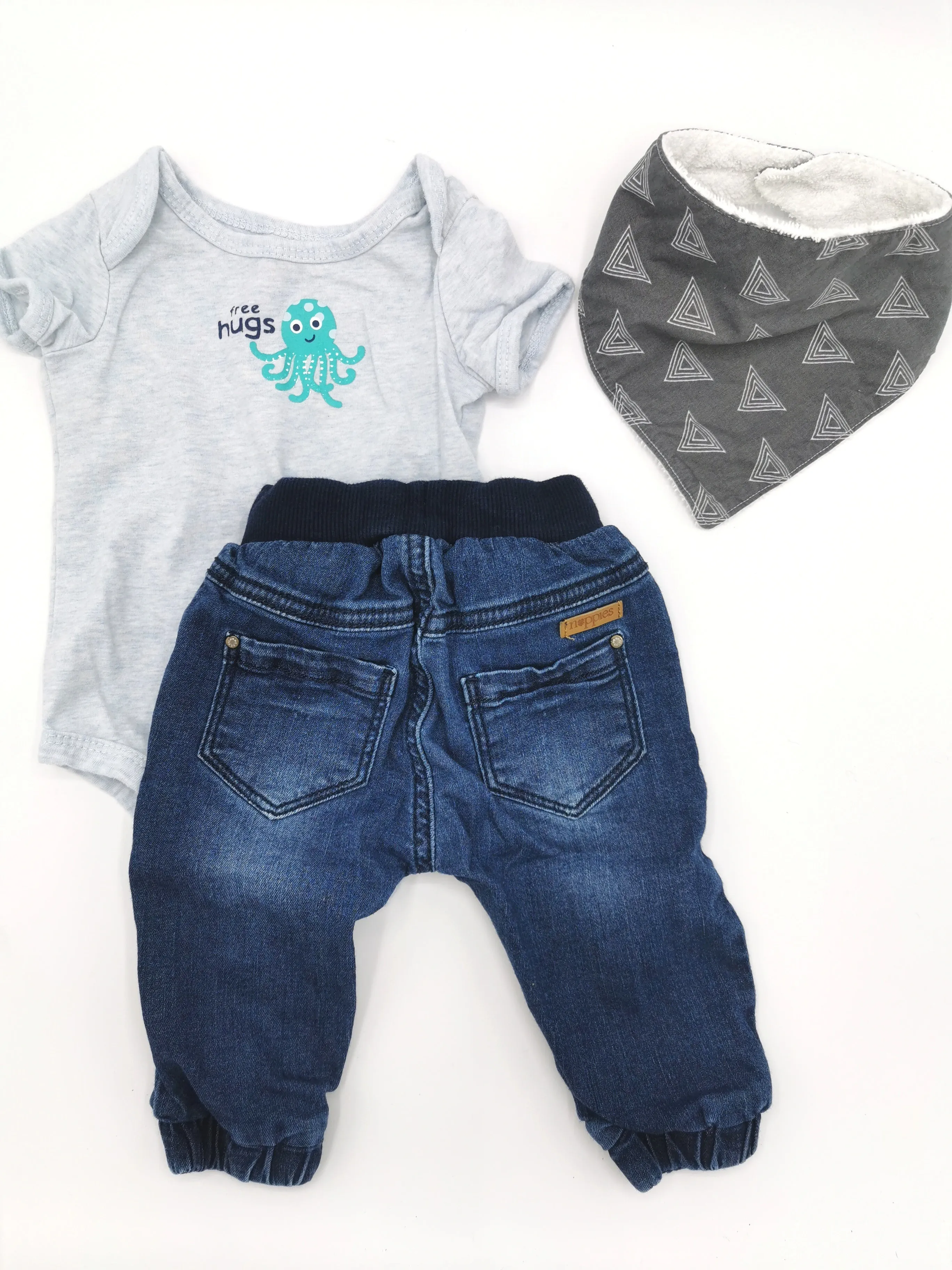 BABY BOY SIZE 3/6 MONTHS - NOPPIES, 3 Piece Mix N Match Outfit VGUC B7