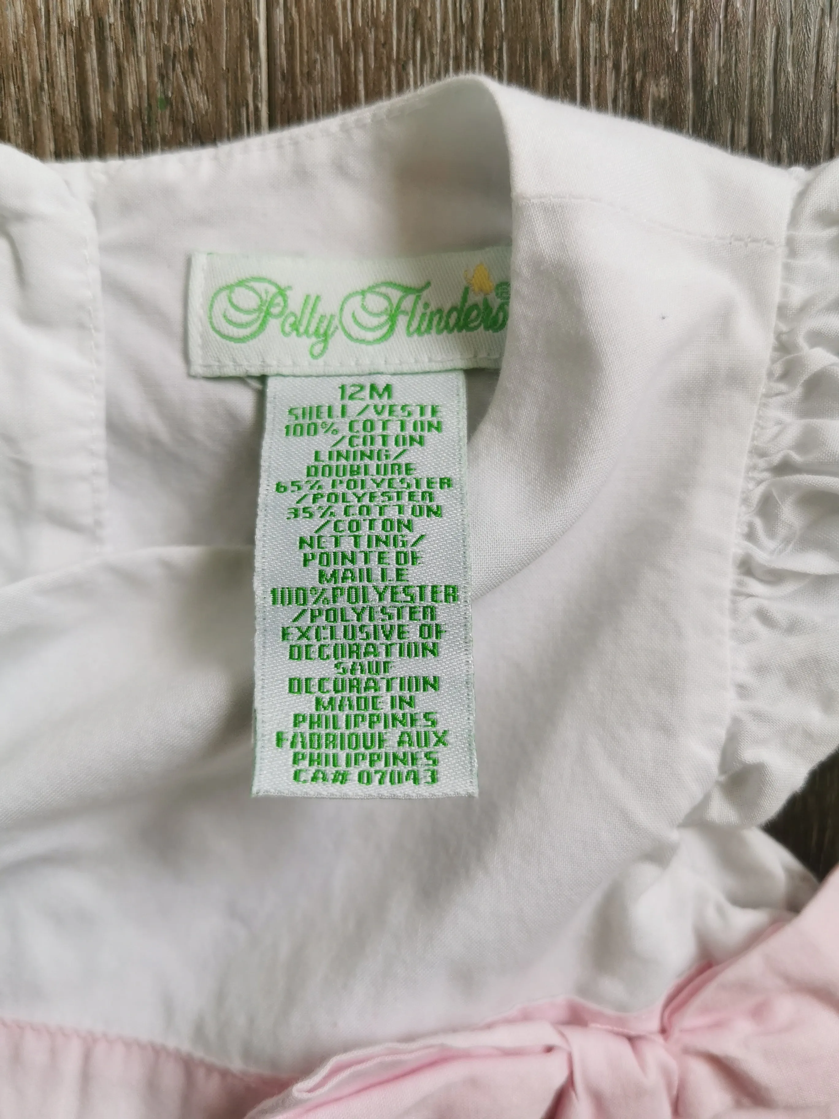 BABY GIRL SIZE 12 MONTHS - POLLY FLINDERS, Vintage Cotton Dress EUC B38