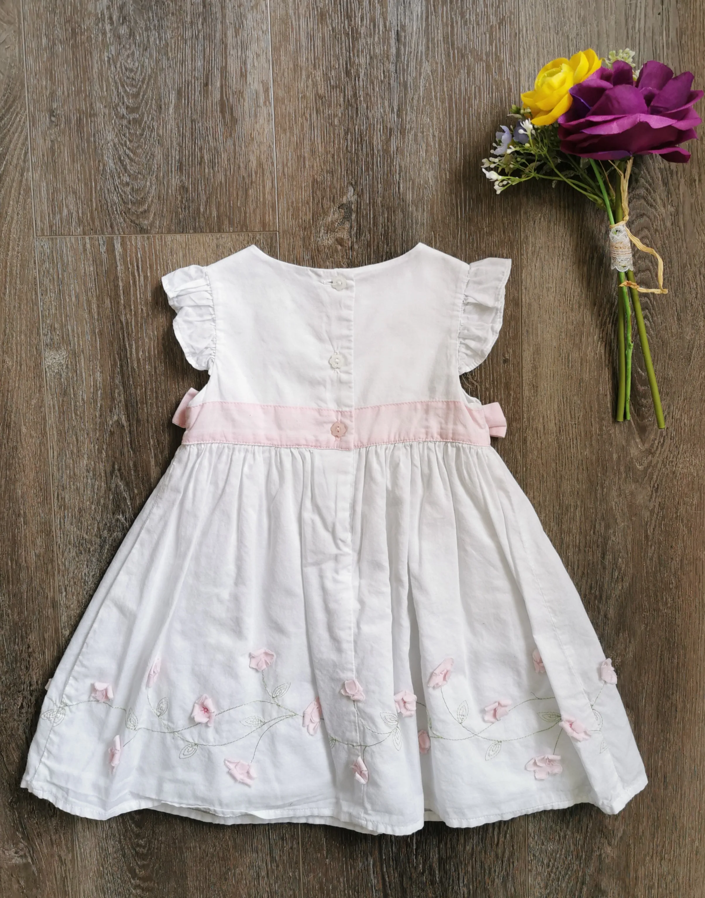 BABY GIRL SIZE 12 MONTHS - POLLY FLINDERS, Vintage Cotton Dress EUC B38