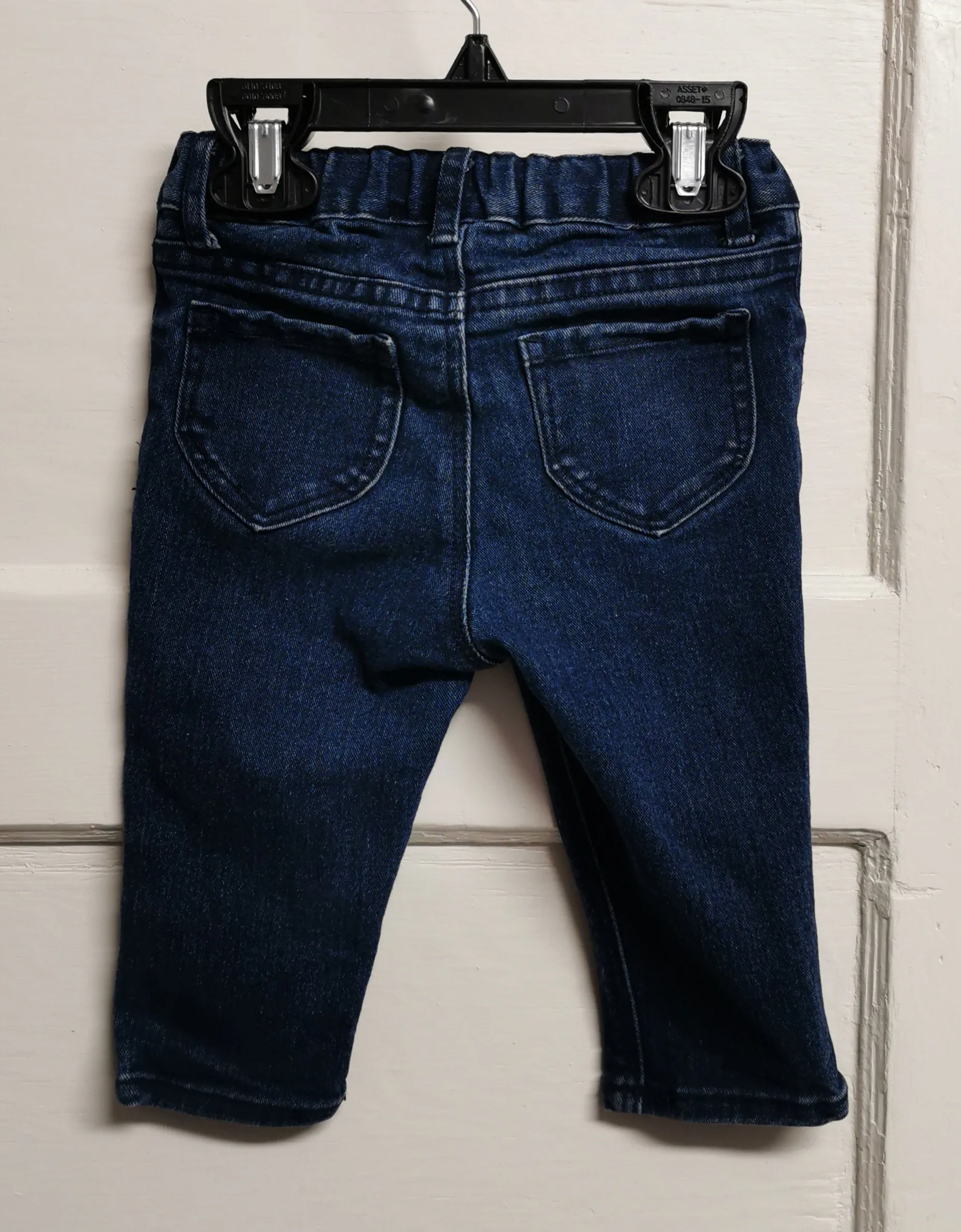 BABY GIRL SIZE 6/9 MONTHS - H&M, Dark Wash Skinny Jeans EUC B46