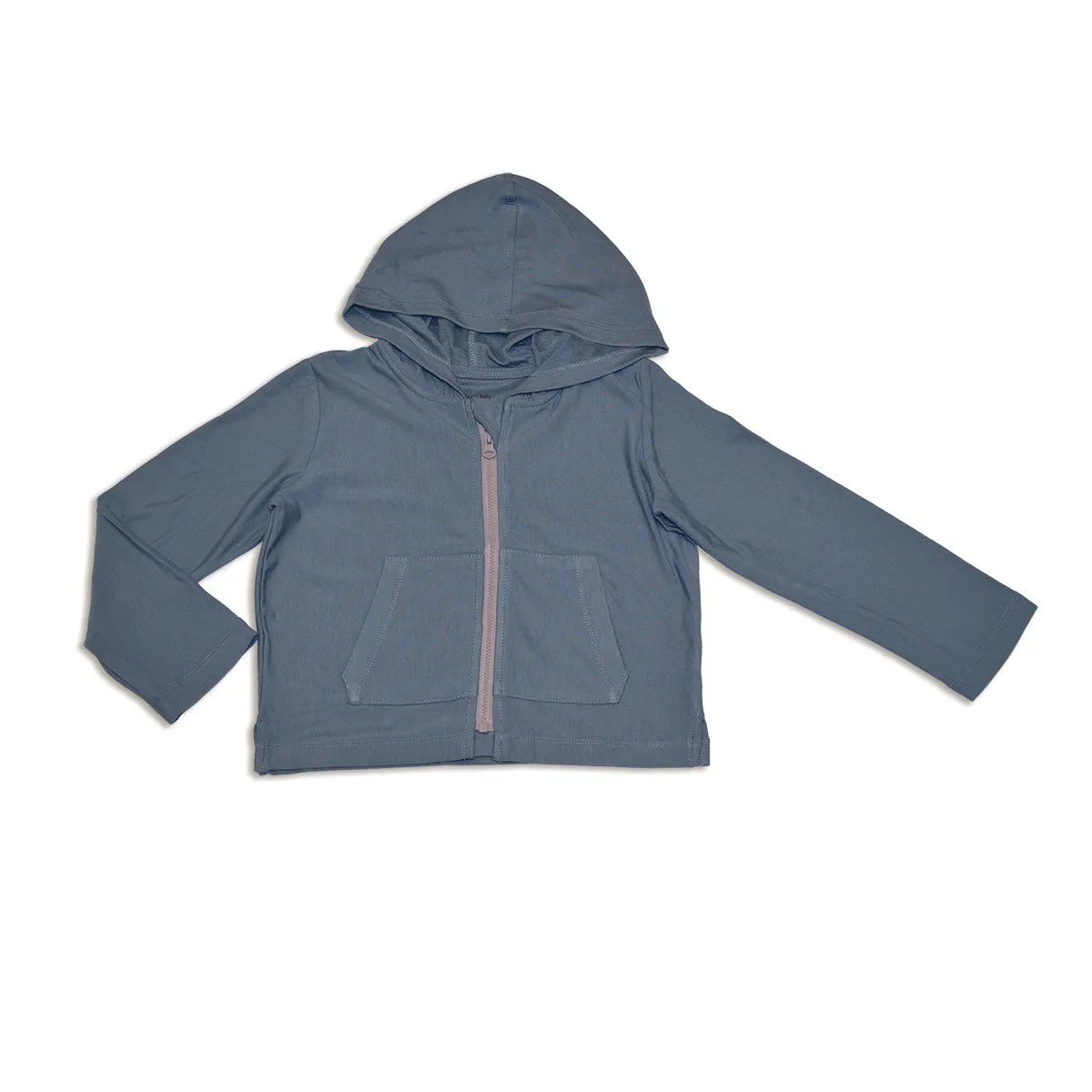 Bamboo Terry Zip Hoodie w/Kangaroo Pocket (Flint)
