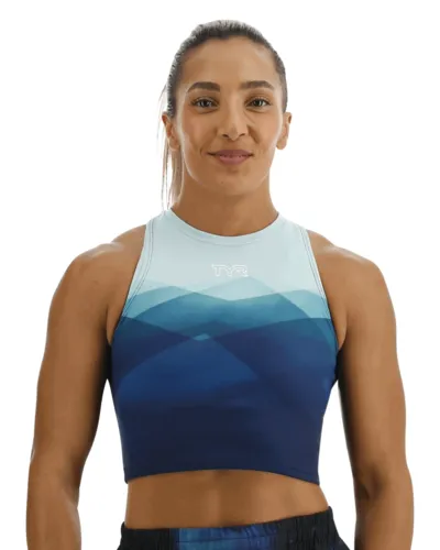 BASE KINETIC WOMEN'S CROPPED HIGH NECK TANK - FORGE