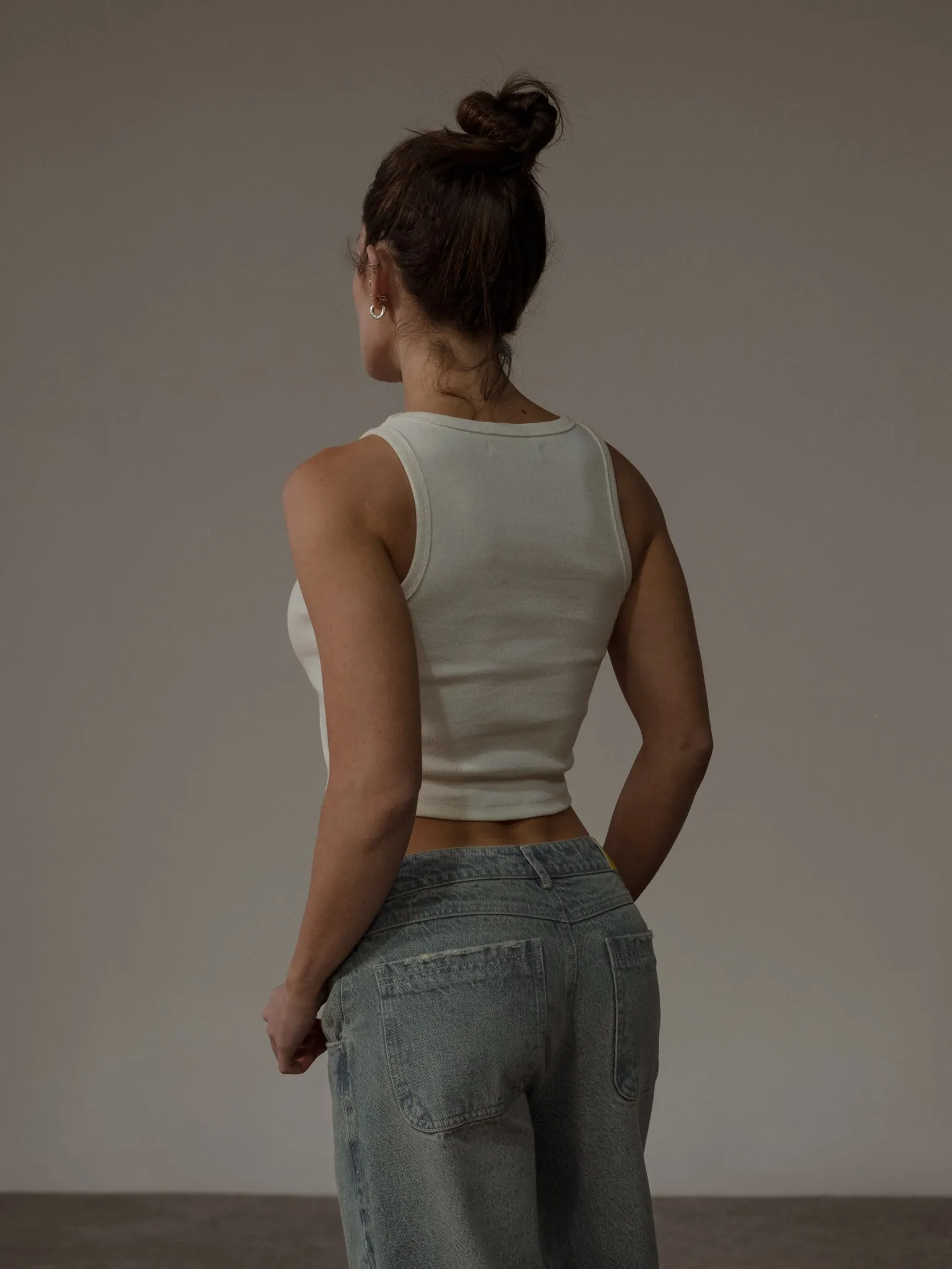 BASIC RIB TANK TOP - SOFT WHITE