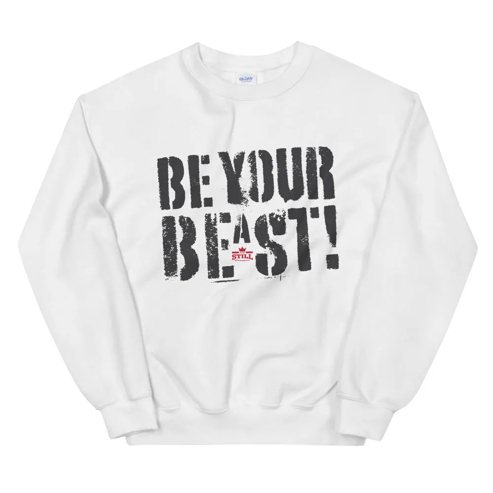 Be Your Beast men's training sweatshirt with ASC logo on back label