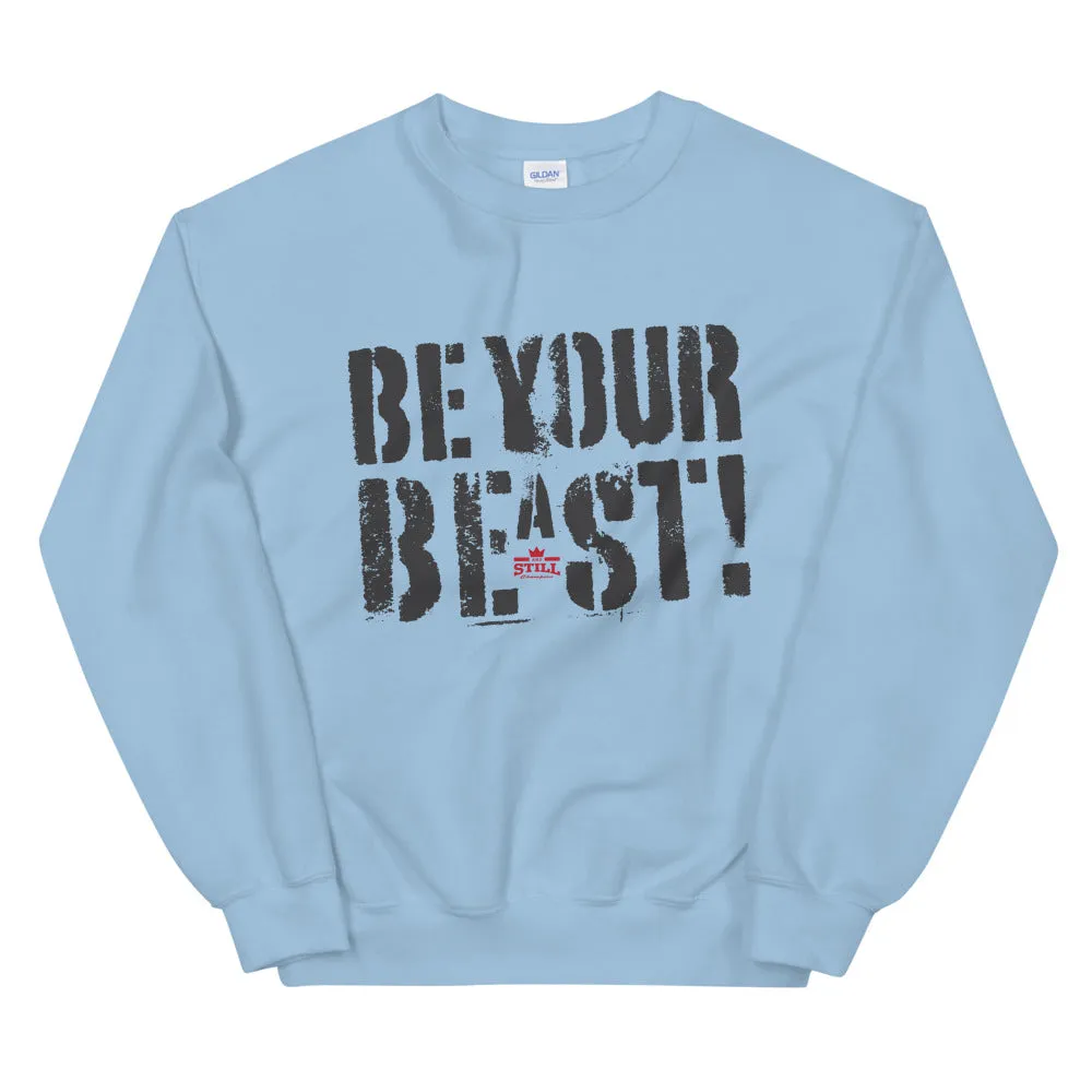 Be Your Beast men's training sweatshirt with ASC logo on back label