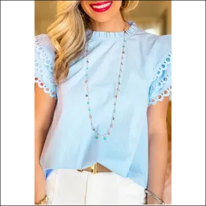 Beau Blue Layered Cap Sleeve Blouse Prepare for Stares
