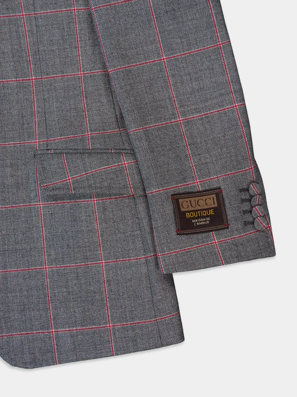 Belted Check Blazer