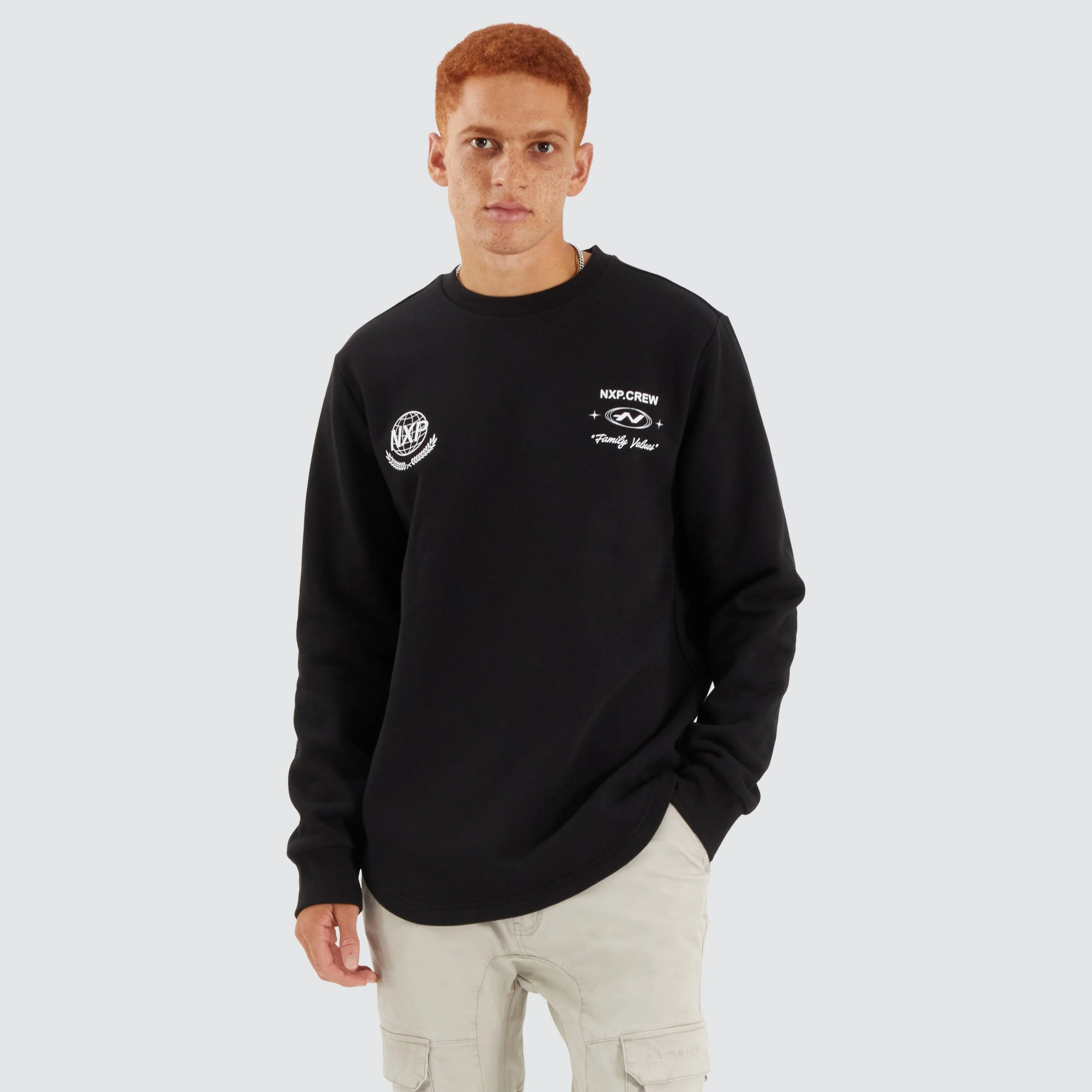 Binary Dual Curved Sweater Jet Black