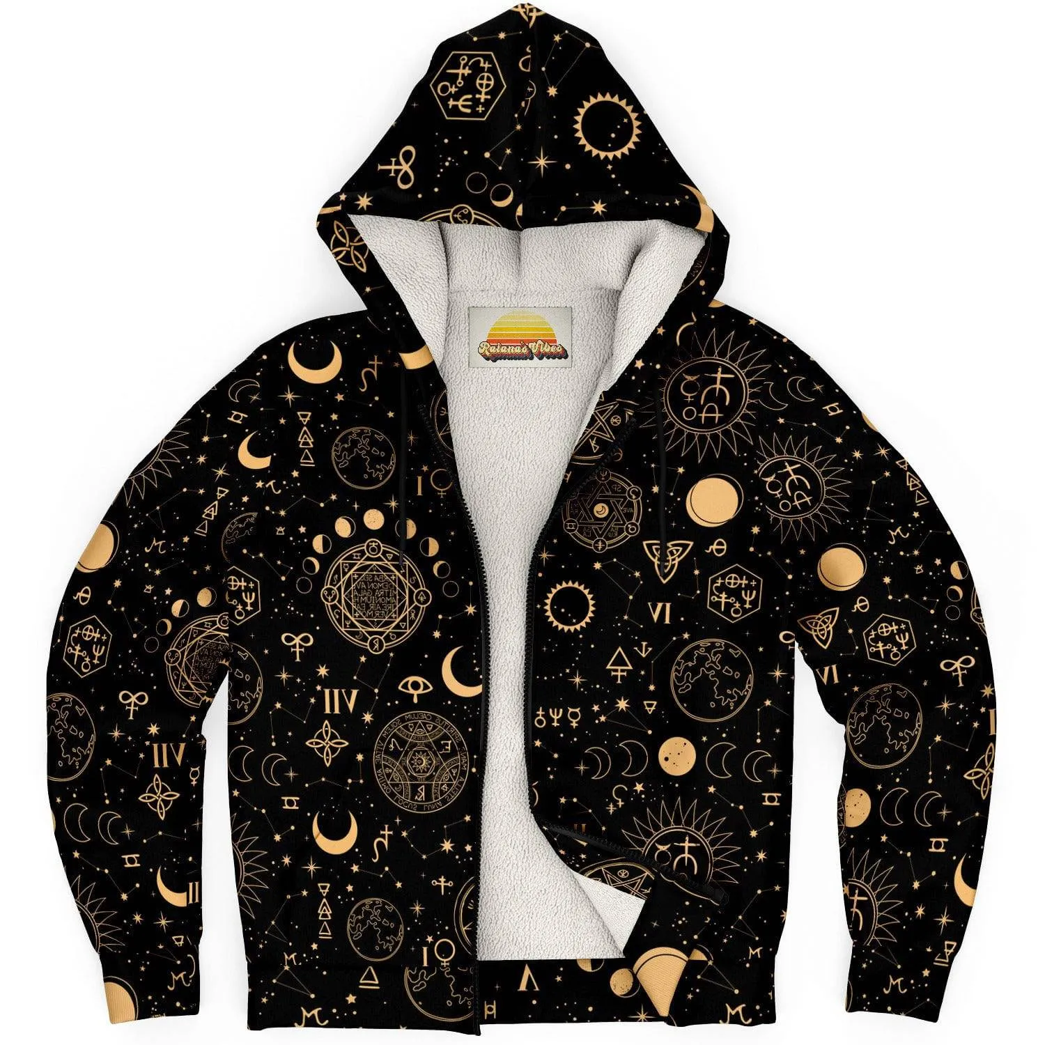 Black And Sand Celestial | Zip Up Hoodie