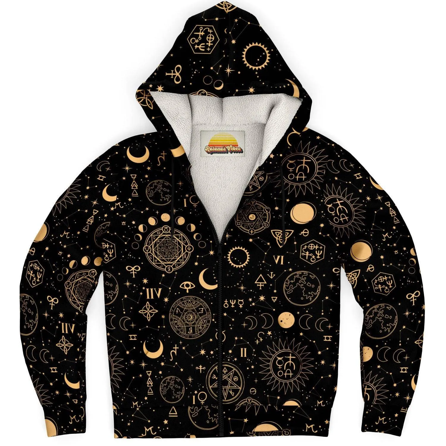 Black And Sand Celestial | Zip Up Hoodie