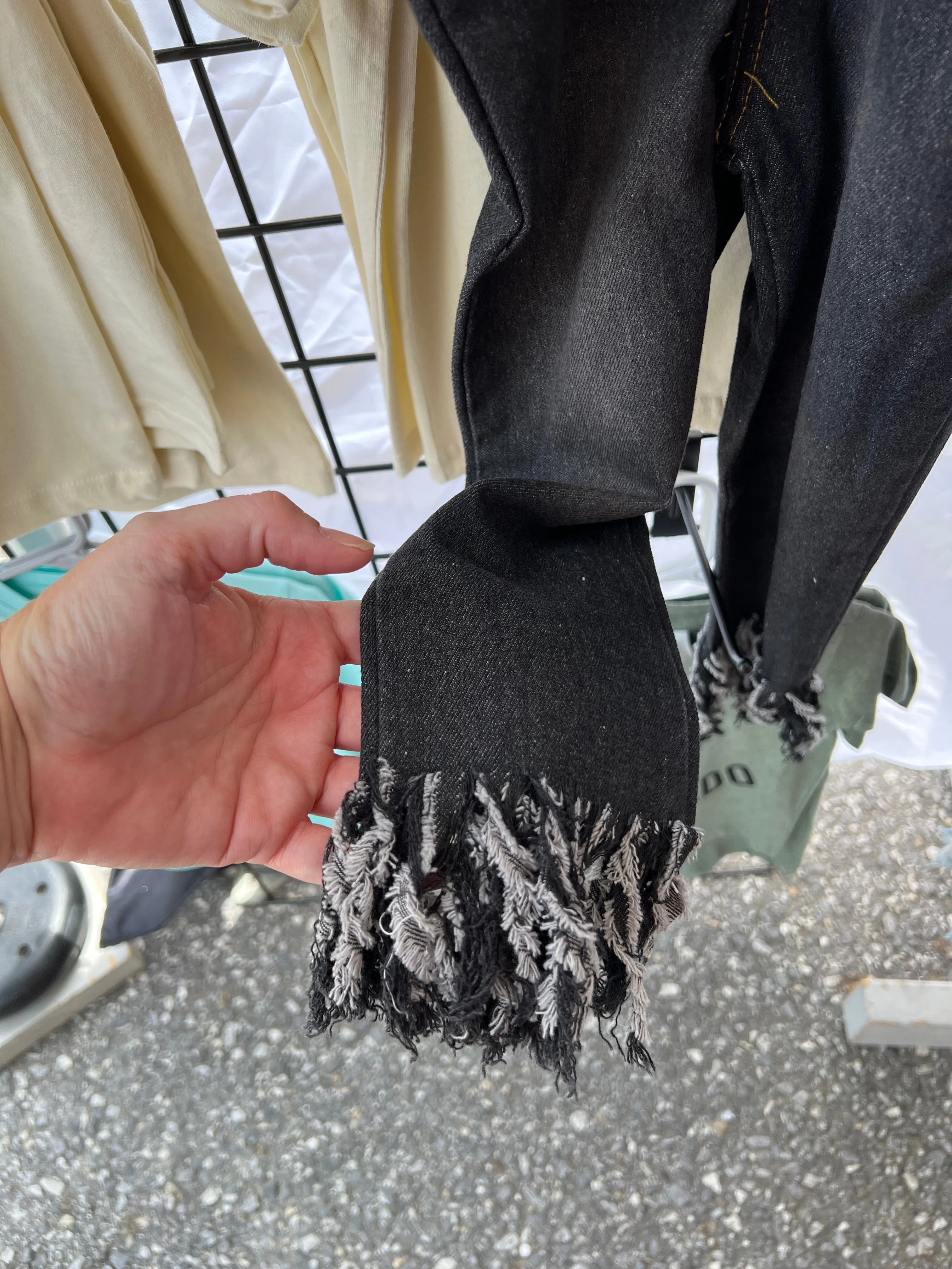 Black Fringe Jeans