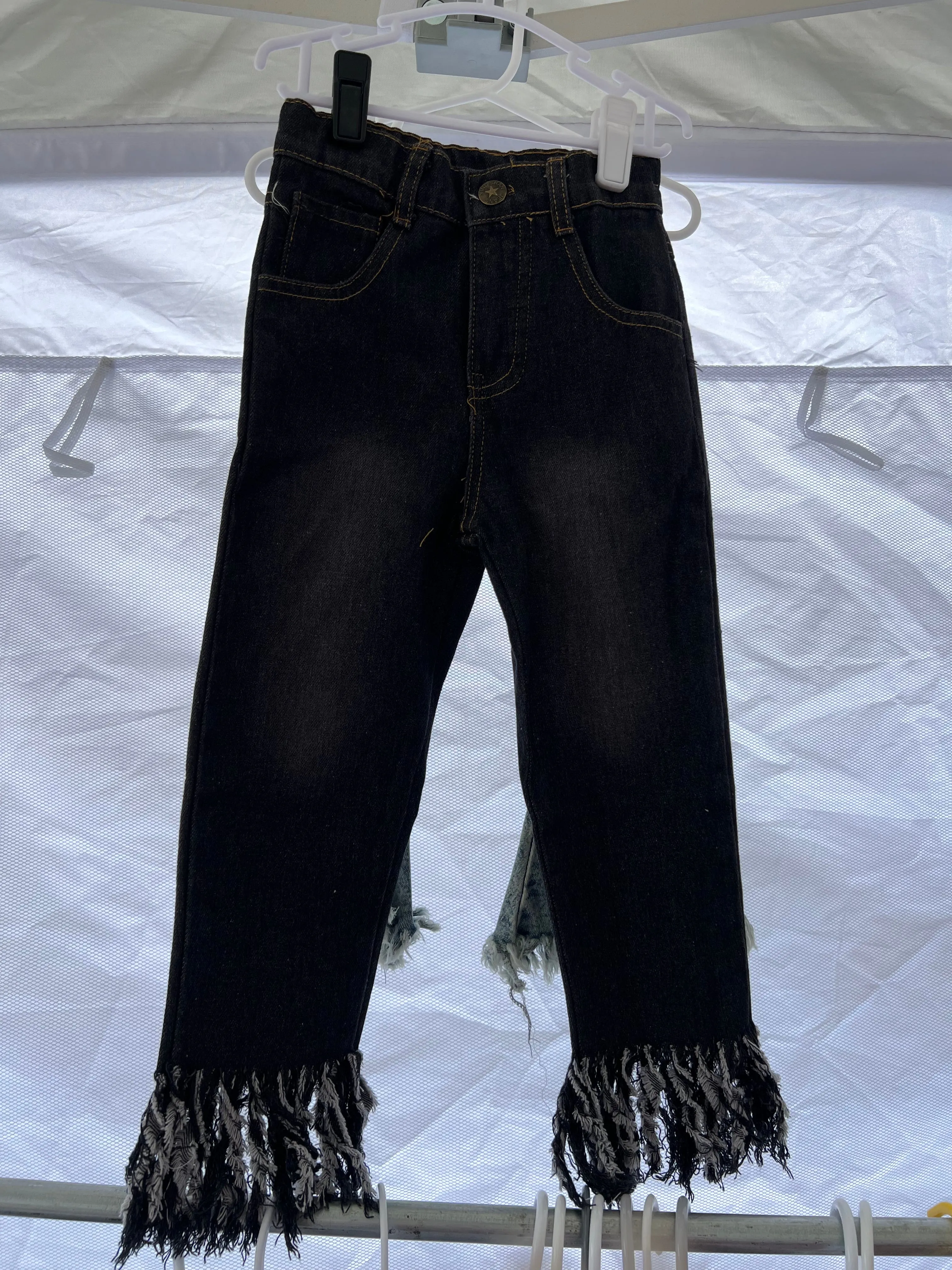 Black Fringe Jeans