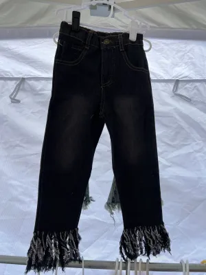 Black Fringe Jeans