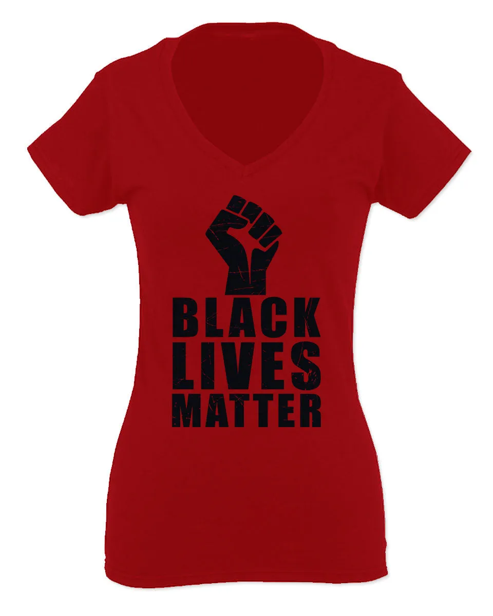 Black Lives Matter Liberal Progressive Protest Nevertheless Resist For Women V neck fitted T Shirt