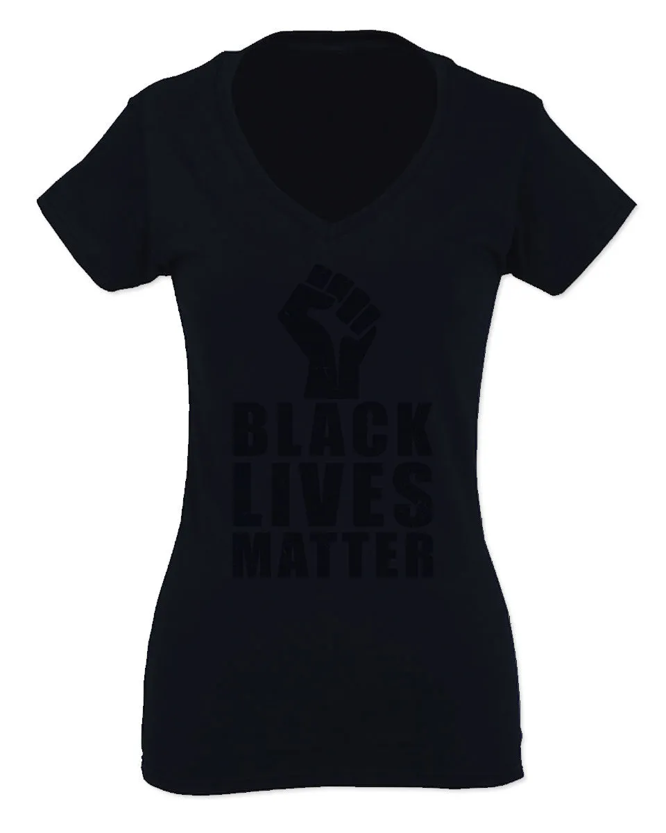 Black Lives Matter Liberal Progressive Protest Nevertheless Resist For Women V neck fitted T Shirt