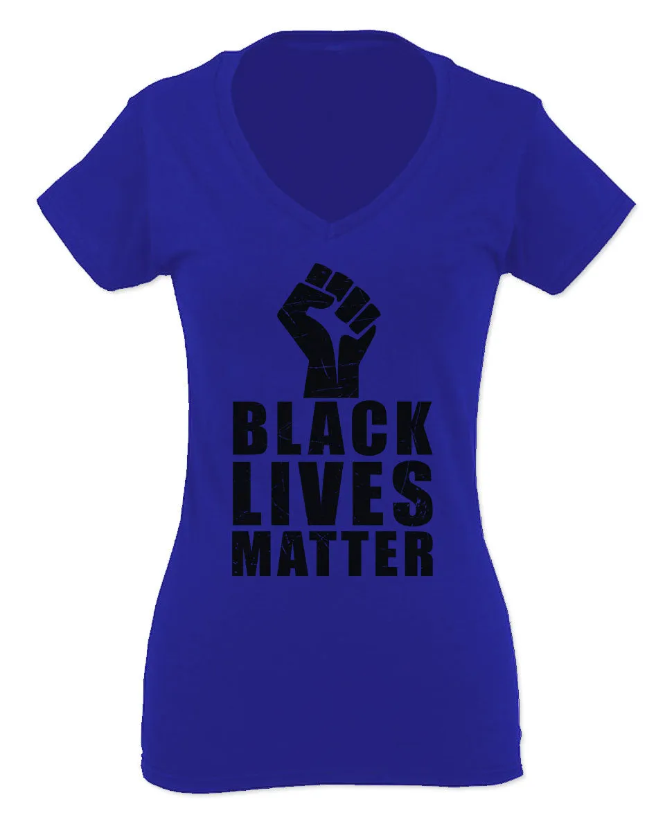 Black Lives Matter Liberal Progressive Protest Nevertheless Resist For Women V neck fitted T Shirt
