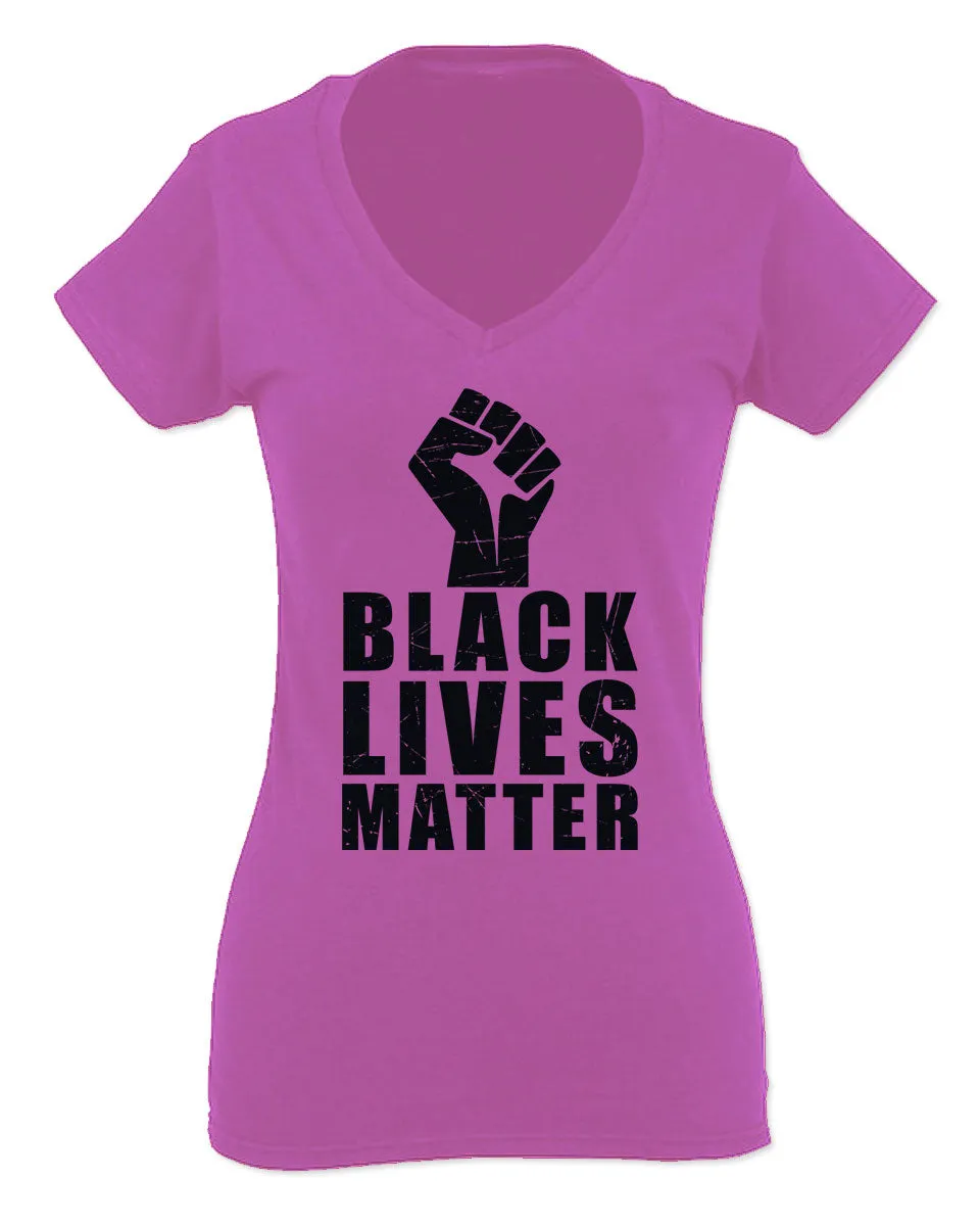 Black Lives Matter Liberal Progressive Protest Nevertheless Resist For Women V neck fitted T Shirt