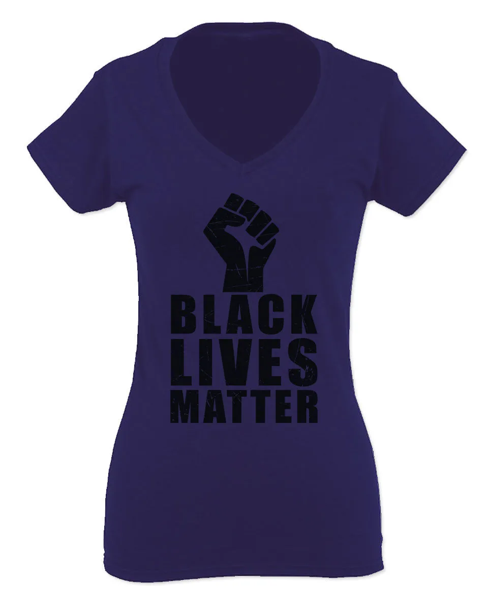 Black Lives Matter Liberal Progressive Protest Nevertheless Resist For Women V neck fitted T Shirt