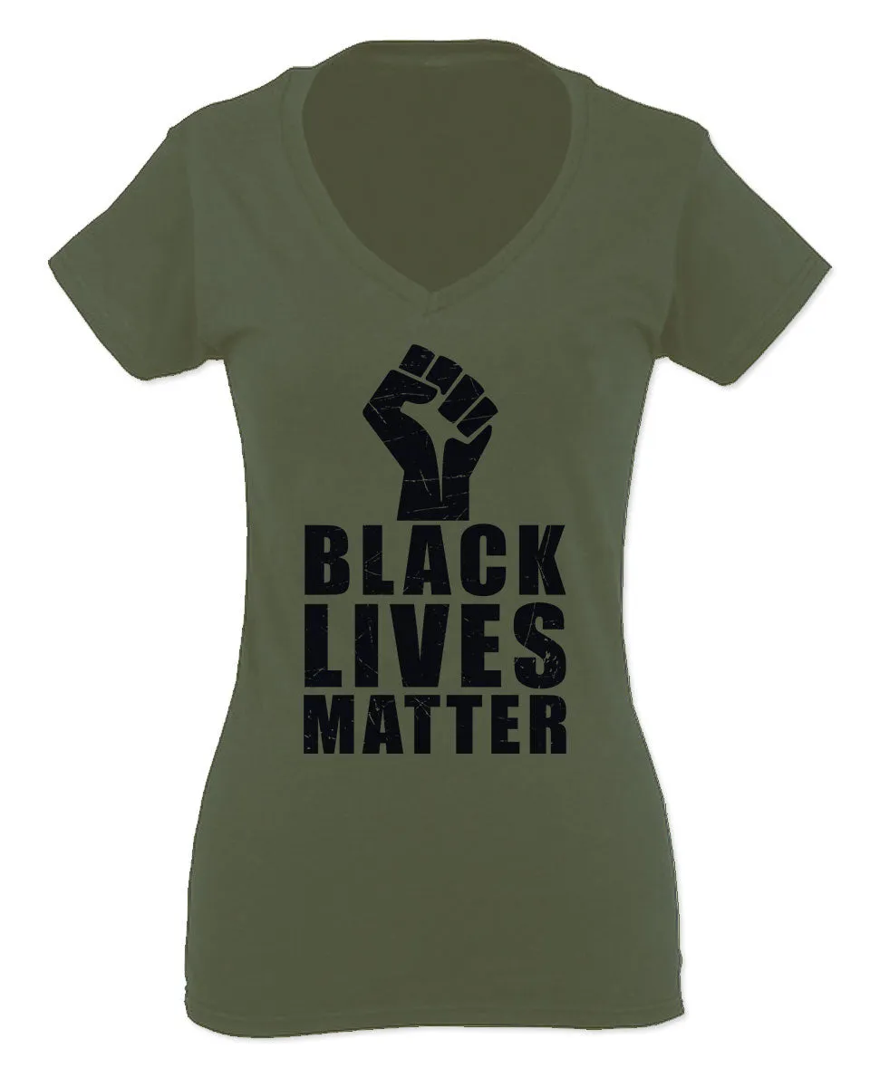 Black Lives Matter Liberal Progressive Protest Nevertheless Resist For Women V neck fitted T Shirt