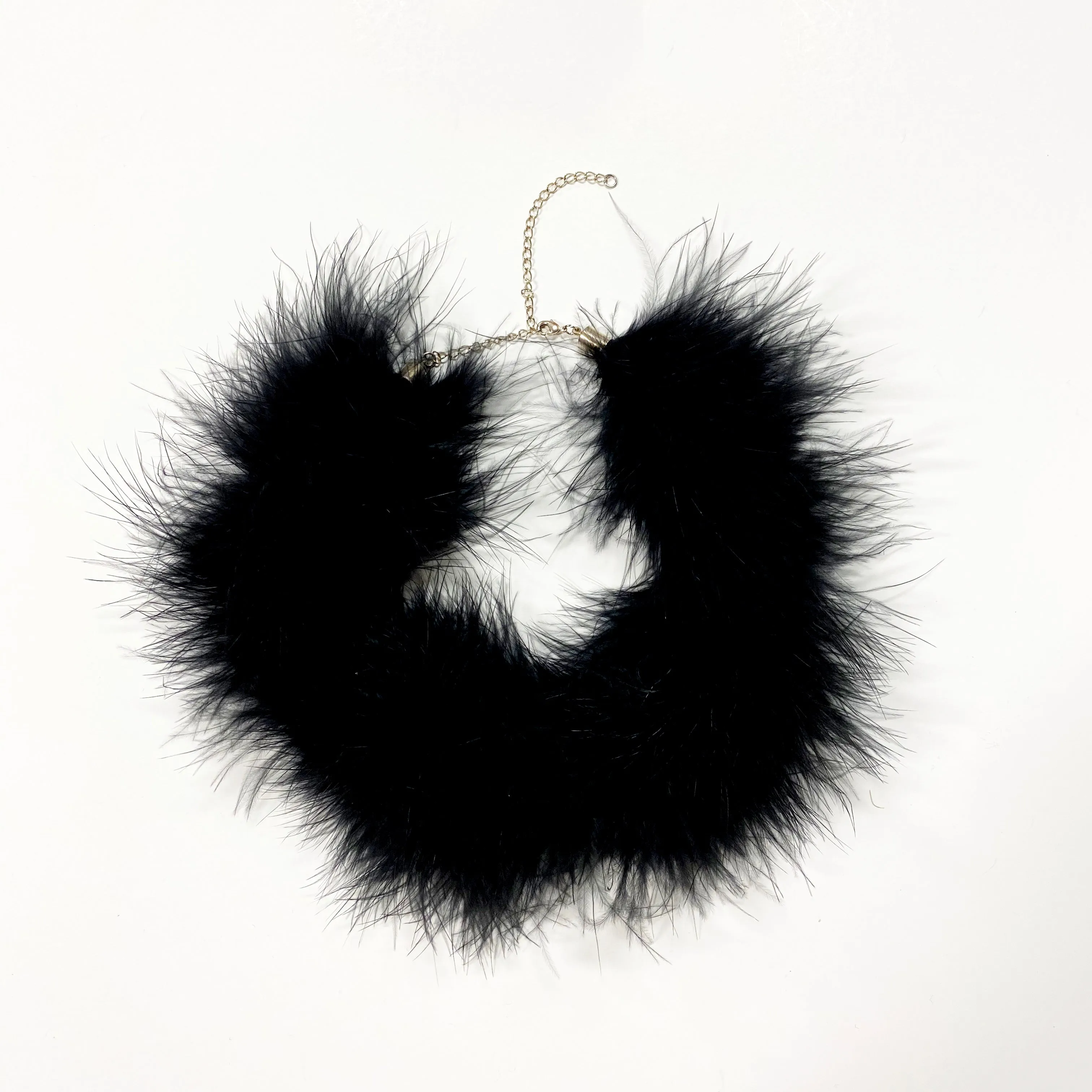BLACK MARABOU FEATHER CHOKER