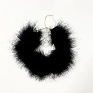 BLACK MARABOU FEATHER CHOKER