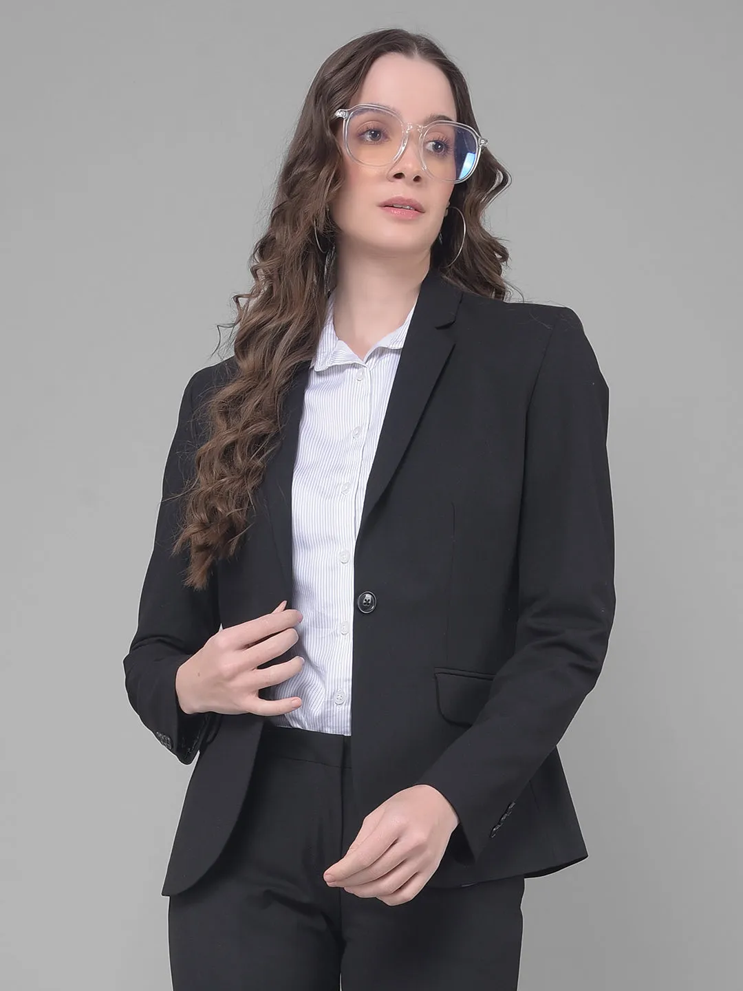 Black Single Breasted Blazer