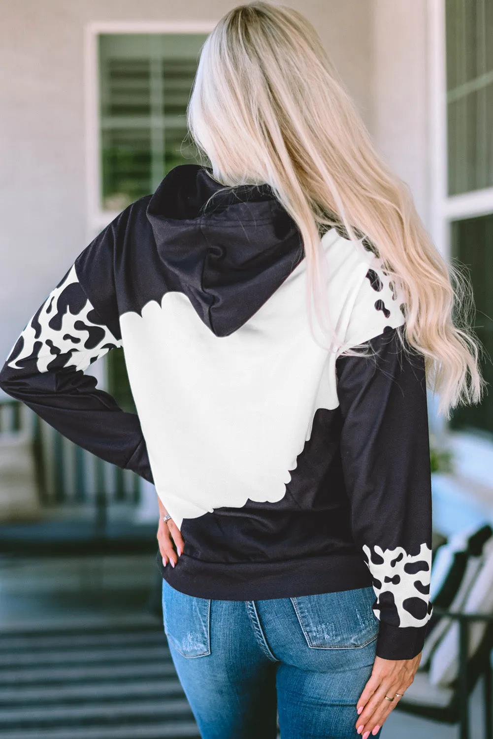 Black Spooky Vibes Graphic Western Fashion Halloween Hoodie
