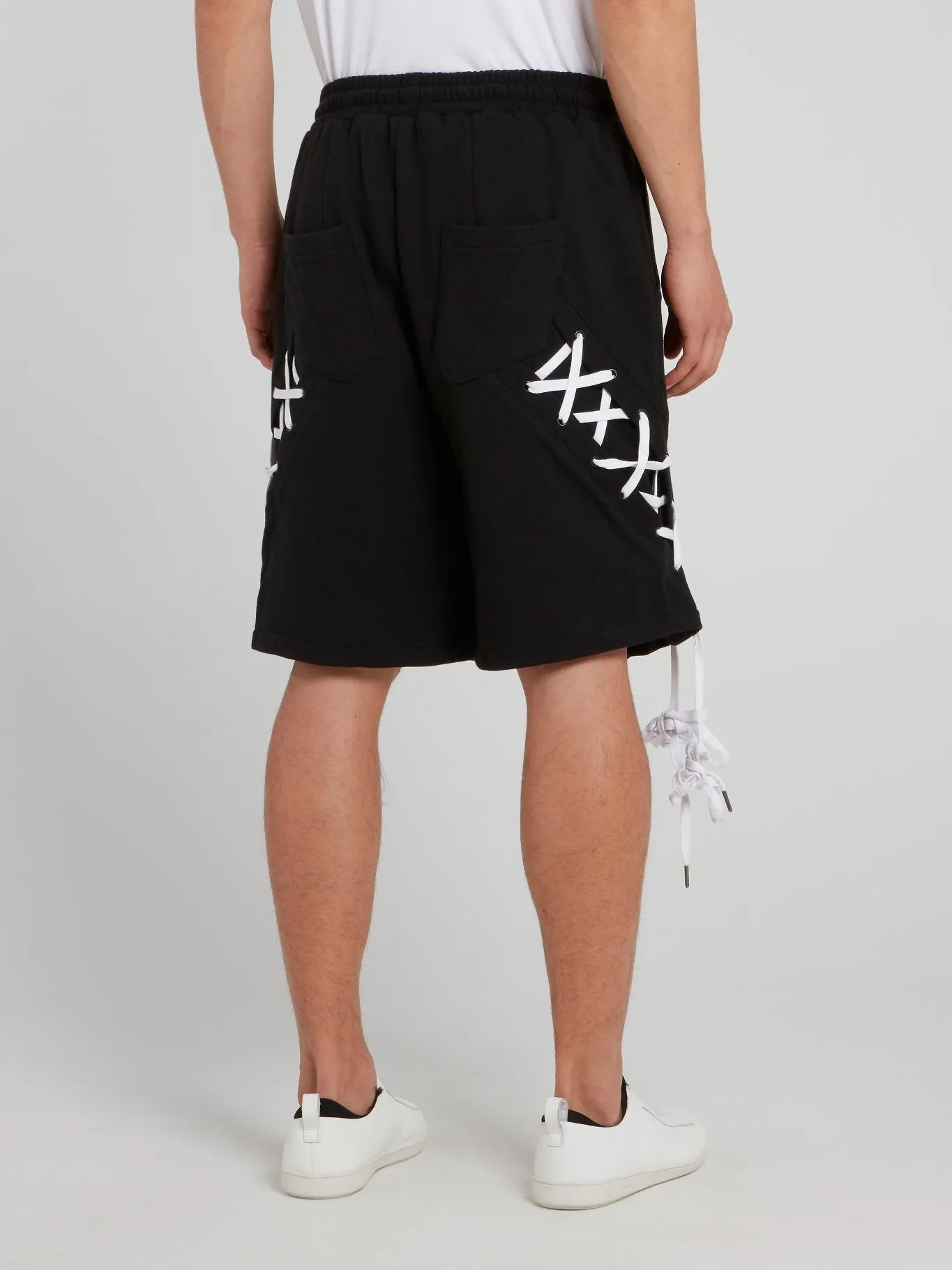 Black X-String Drawstring Shorts