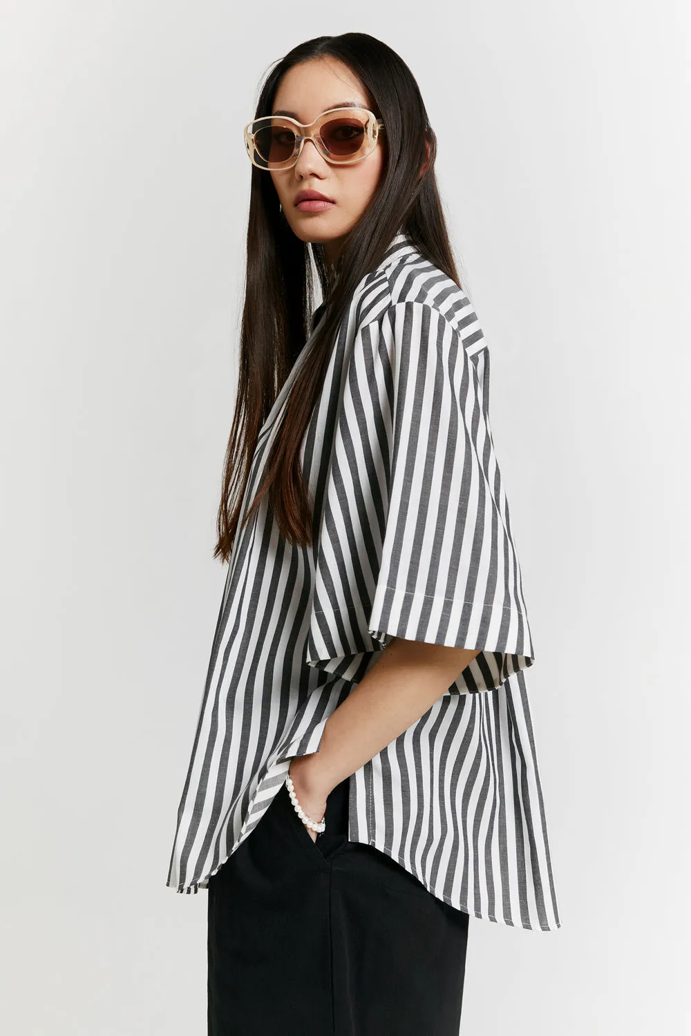 Boater's Shirt Black Stripe