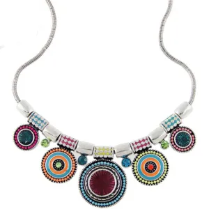 Bohemia Vintage Metal Enamel Statement Necklace Women Multicolor Necklaces & Pendants Jewelry Colar For Gift Party