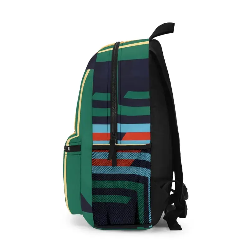 Bold Looks with Durable Colorful Lines Pattern Backpack