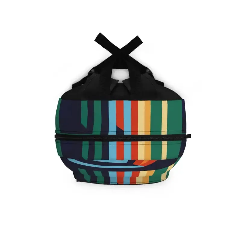 Bold Looks with Durable Colorful Lines Pattern Backpack
