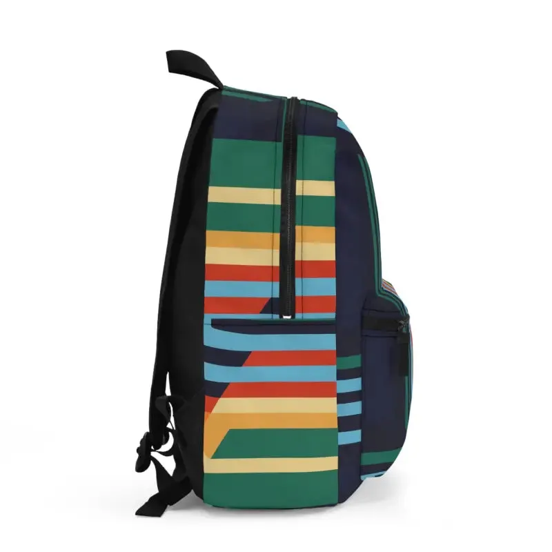 Bold Looks with Durable Colorful Lines Pattern Backpack