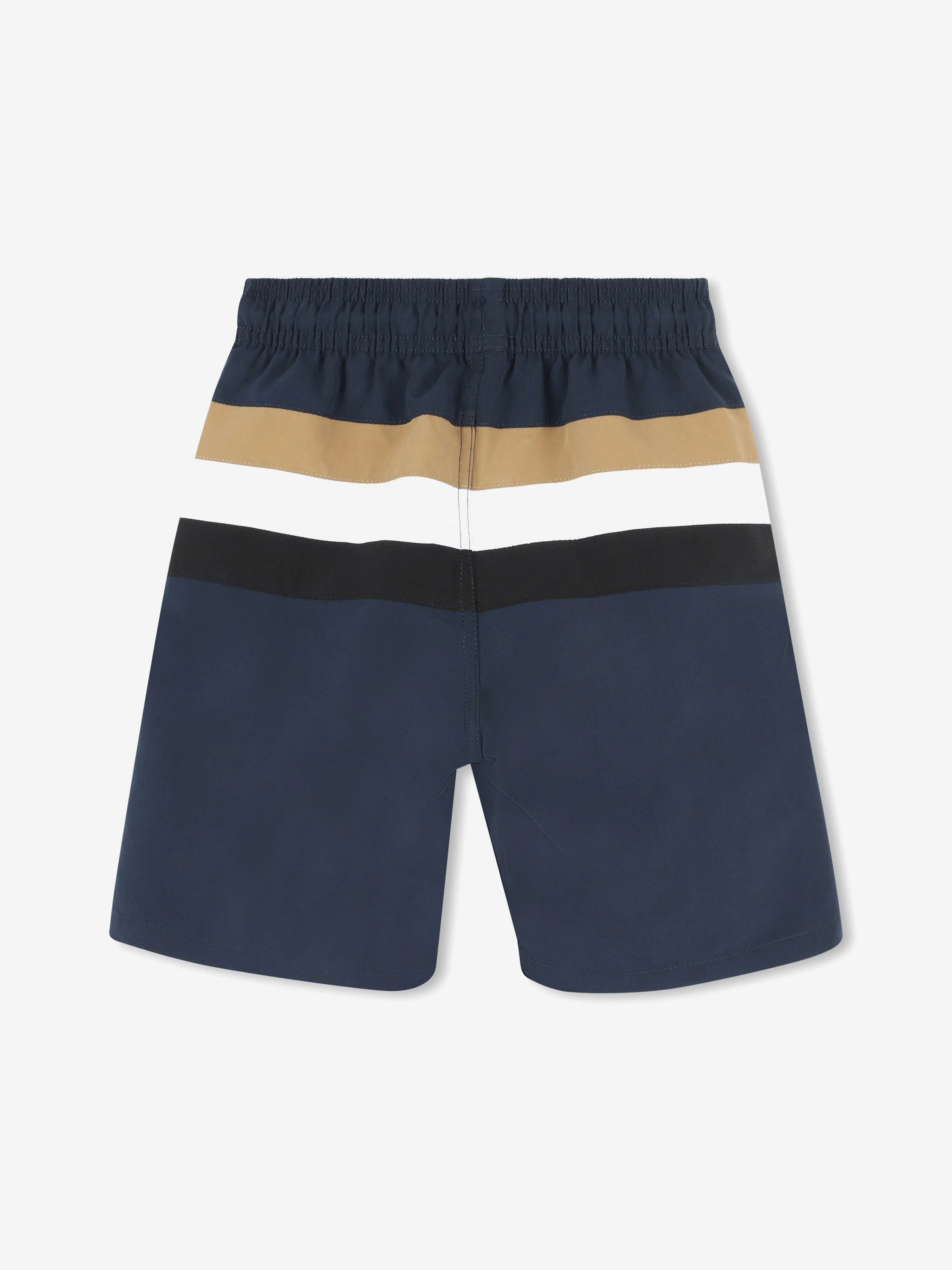BOSS Boys Striped Swim Shorts in Navy