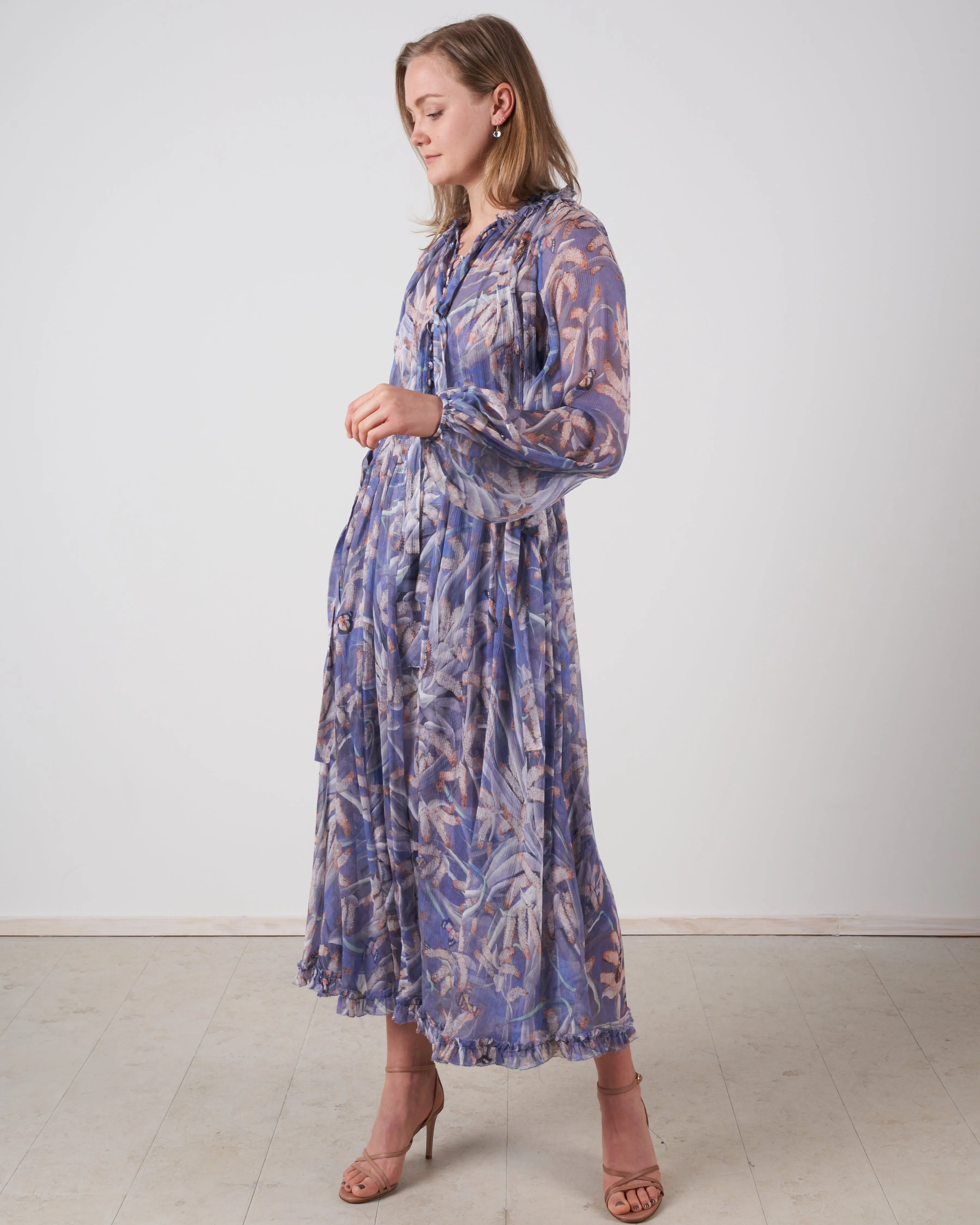 botanica drawn midi dress - pandanus