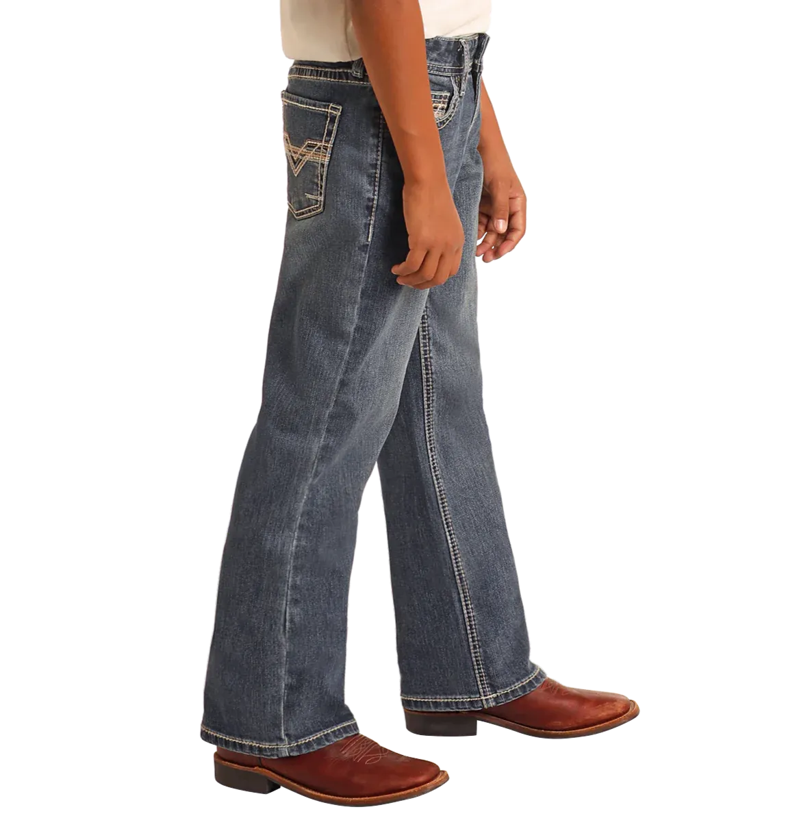 Boy’s R&R Feather Stitch Bootcut Jeans