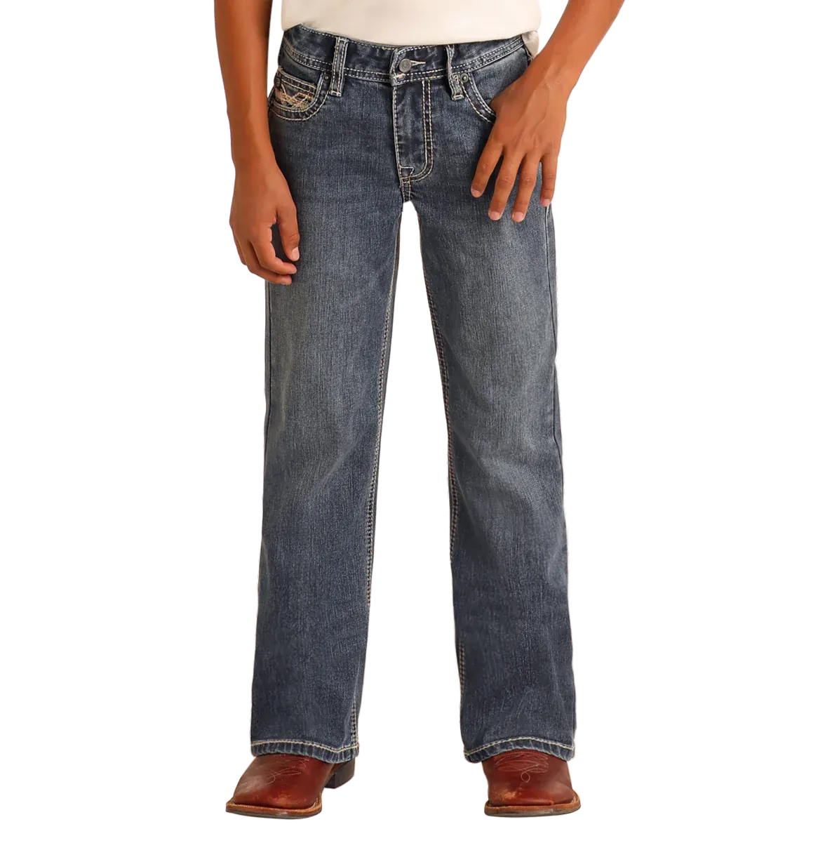 Boy’s R&R Feather Stitch Bootcut Jeans