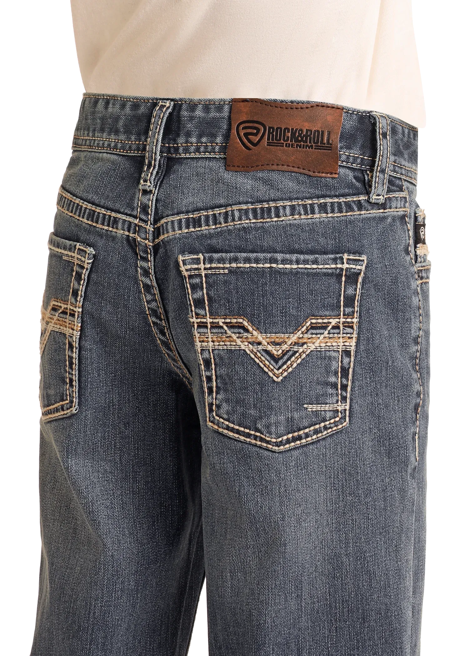 Boy’s R&R Feather Stitch Bootcut Jeans