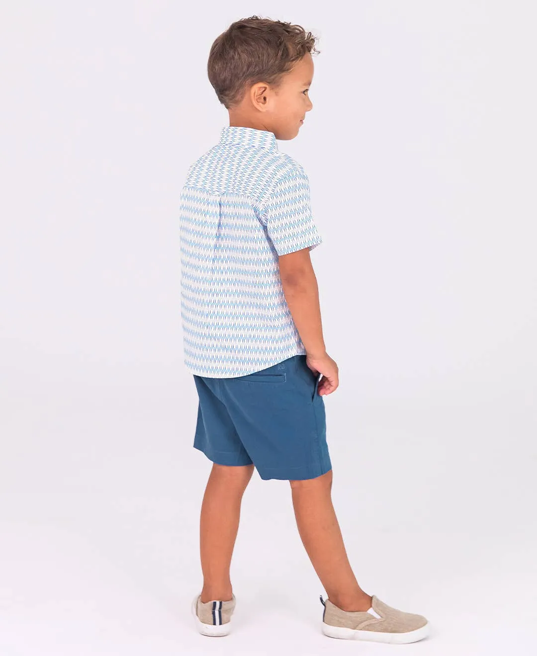 Boys Riding the Waves Short Sleeve Button Down Shirt 2AP0639