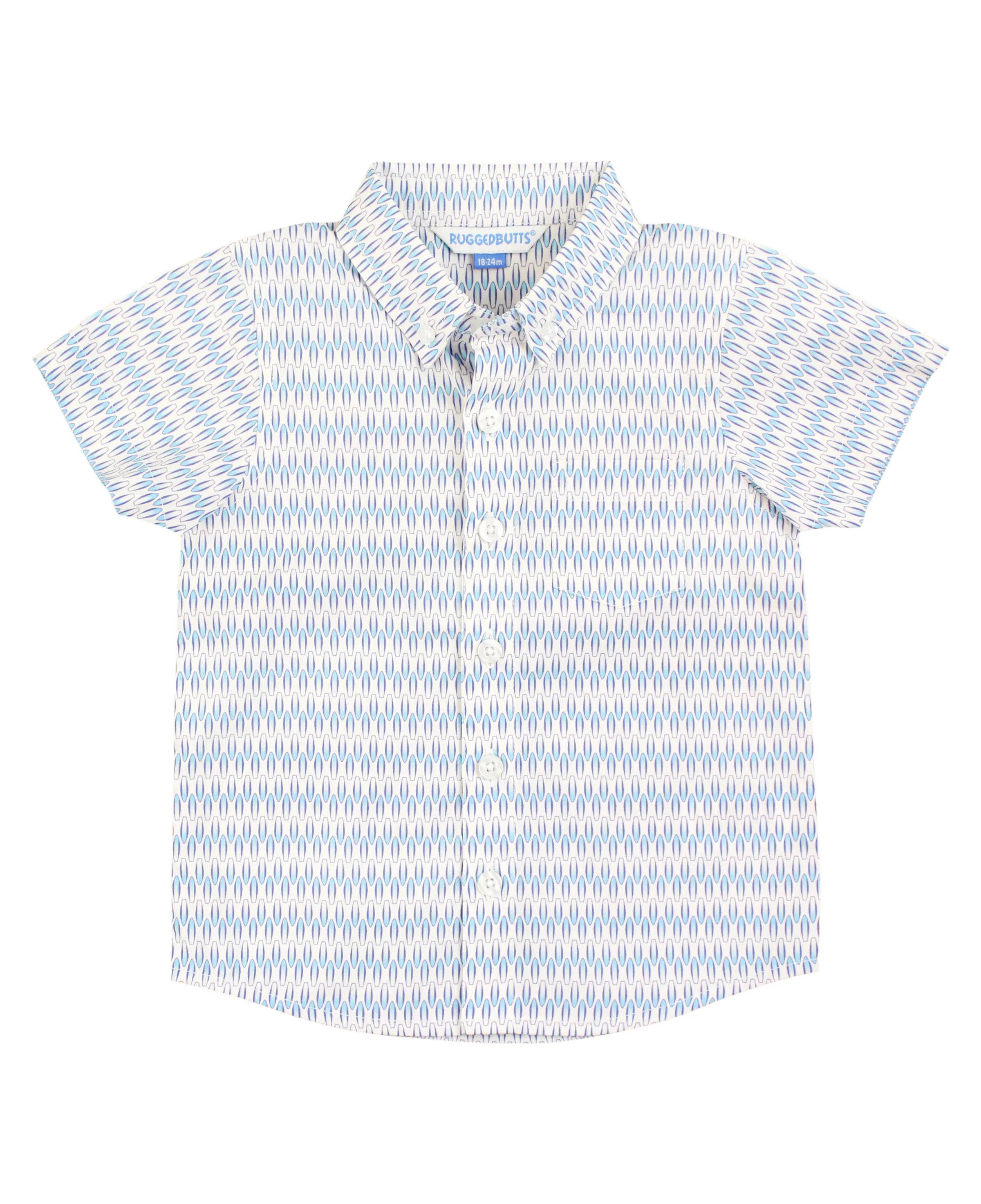 Boys Riding the Waves Short Sleeve Button Down Shirt 2AP0639