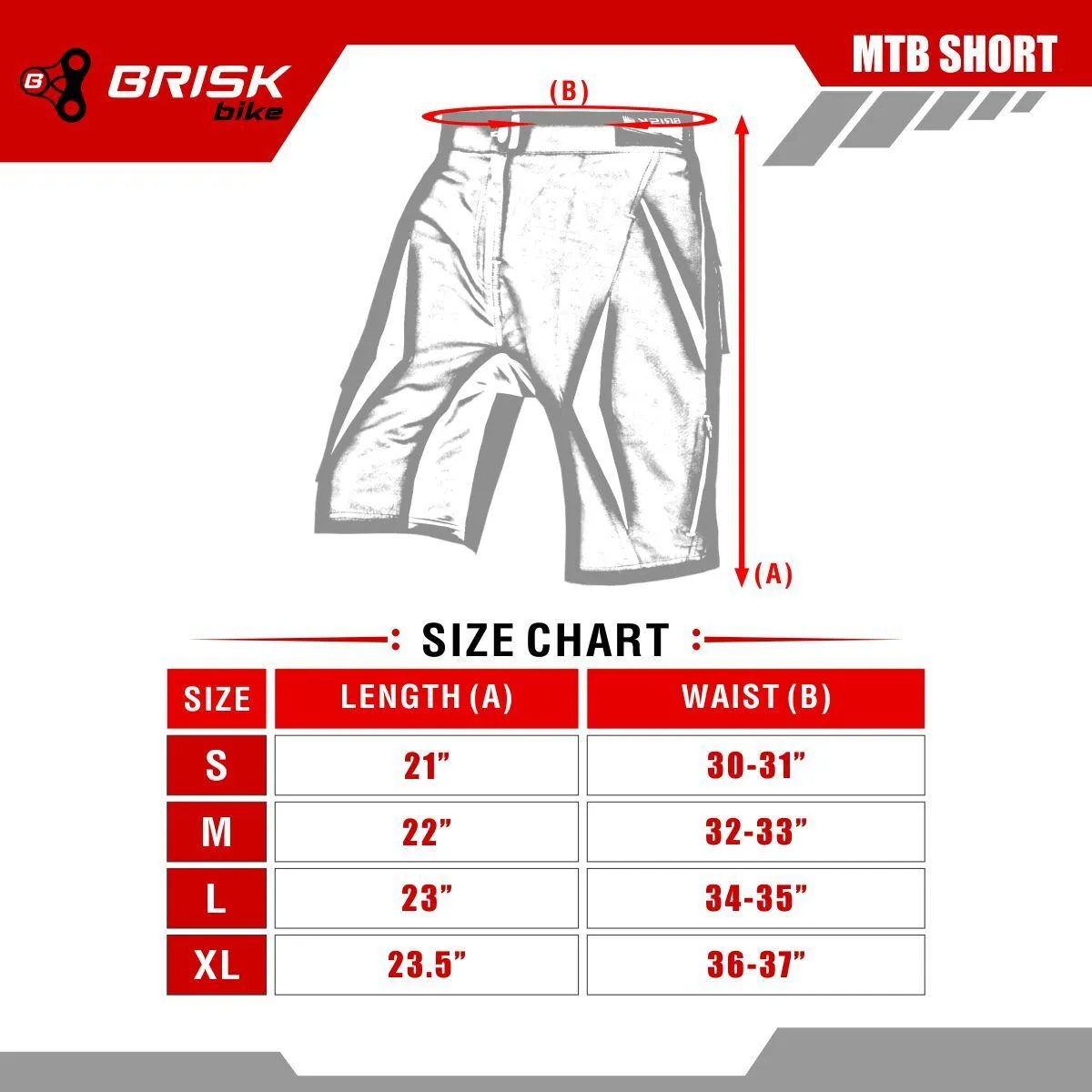 Brisk Bike MTB Cycling Shorts Off Road Cycle Bicycle CoolMax Padded Liner Shorts, men's mountain bike shorts with padding, mtb padded shorts mens, best mtb liner shorts men's