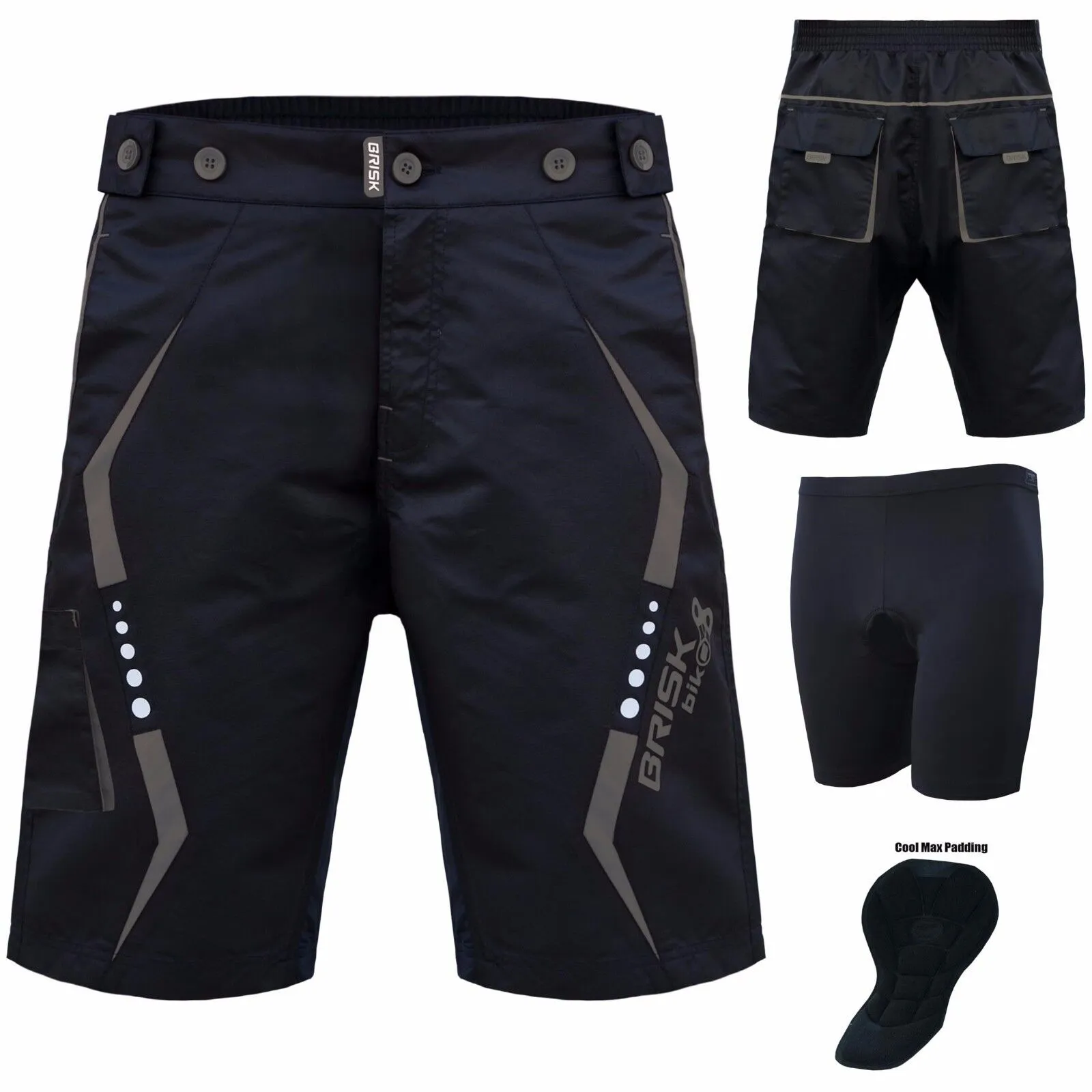 Brisk Bike mtb cycling shorts, padded mountain bike under shorts, mtb compression shorts, mens padded mtb cycling shorts, mens padded bike shorts, mountain bike shorts mens