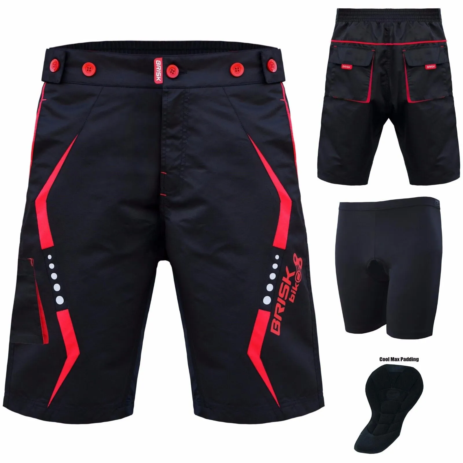 Brisk Bike mtb cycling shorts, padded mountain bike under shorts, mtb compression shorts, mens padded mtb cycling shorts, mens padded bike shorts, mountain bike shorts mens