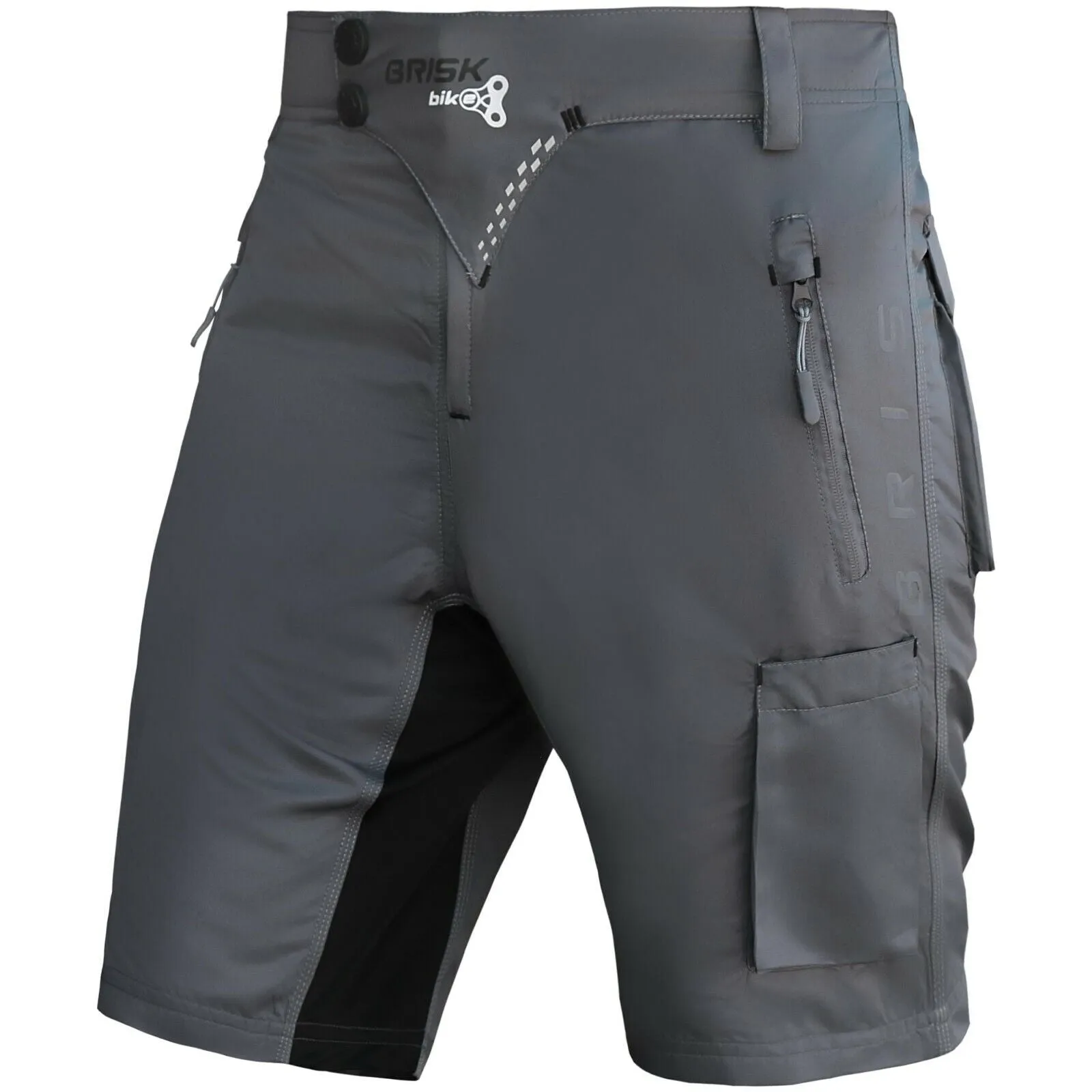 Brisk Bike MTB Shorts with Padded Inner compression shorts, mountain bike shorts mens, mtb padded shorts, mtb cycling shorts, mens padded bike shorts with pockets, mens mountain bike liner shorts