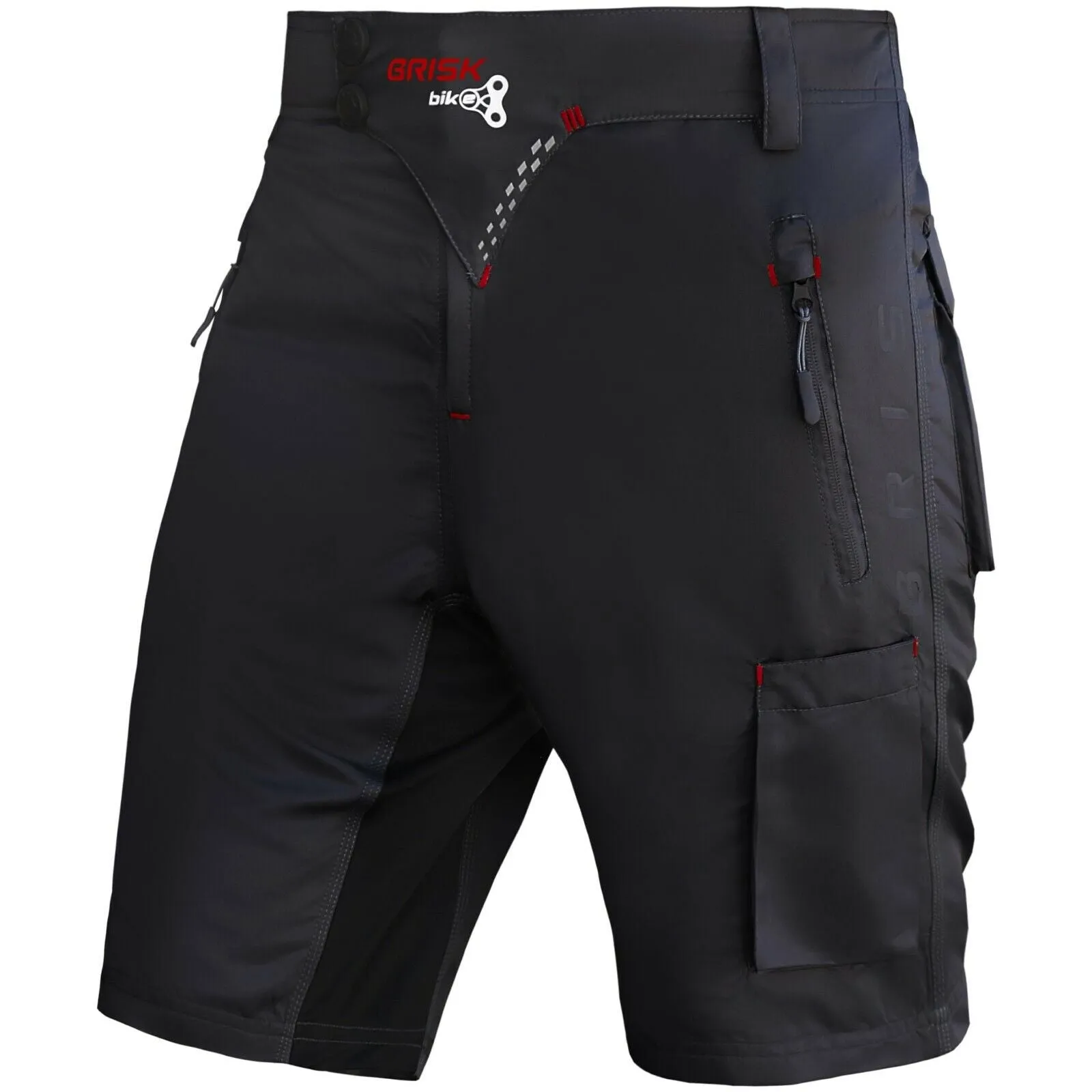 Brisk Bike MTB Shorts with Padded Inner compression shorts, mountain bike shorts mens, mtb padded shorts, mtb cycling shorts, mens padded bike shorts with pockets, mens mountain bike liner shorts
