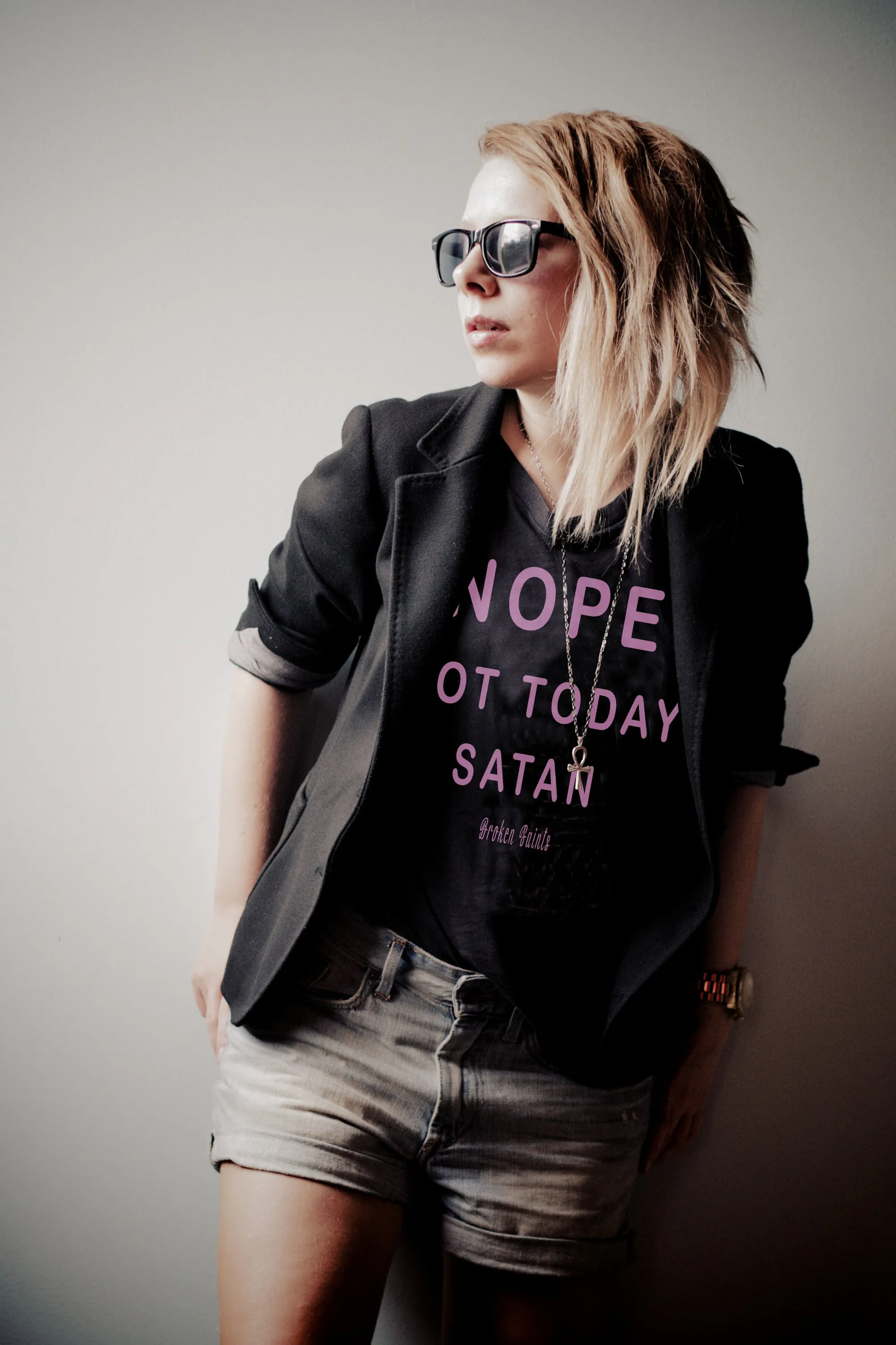 Broken Saints Nope Not Today Satan Ladies Tee