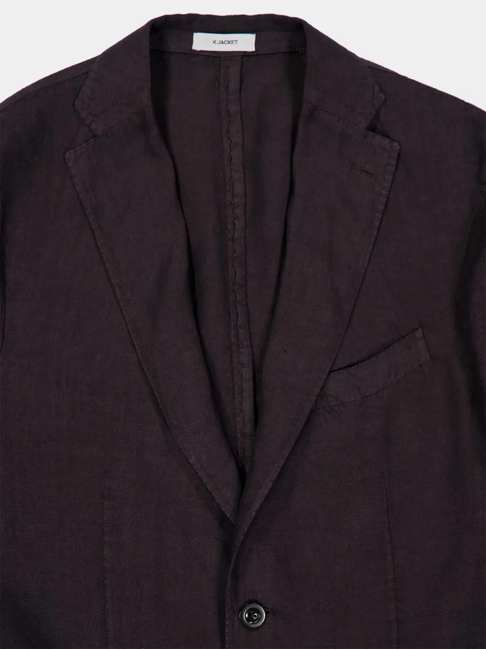Brown Linen Two-Button Blazer